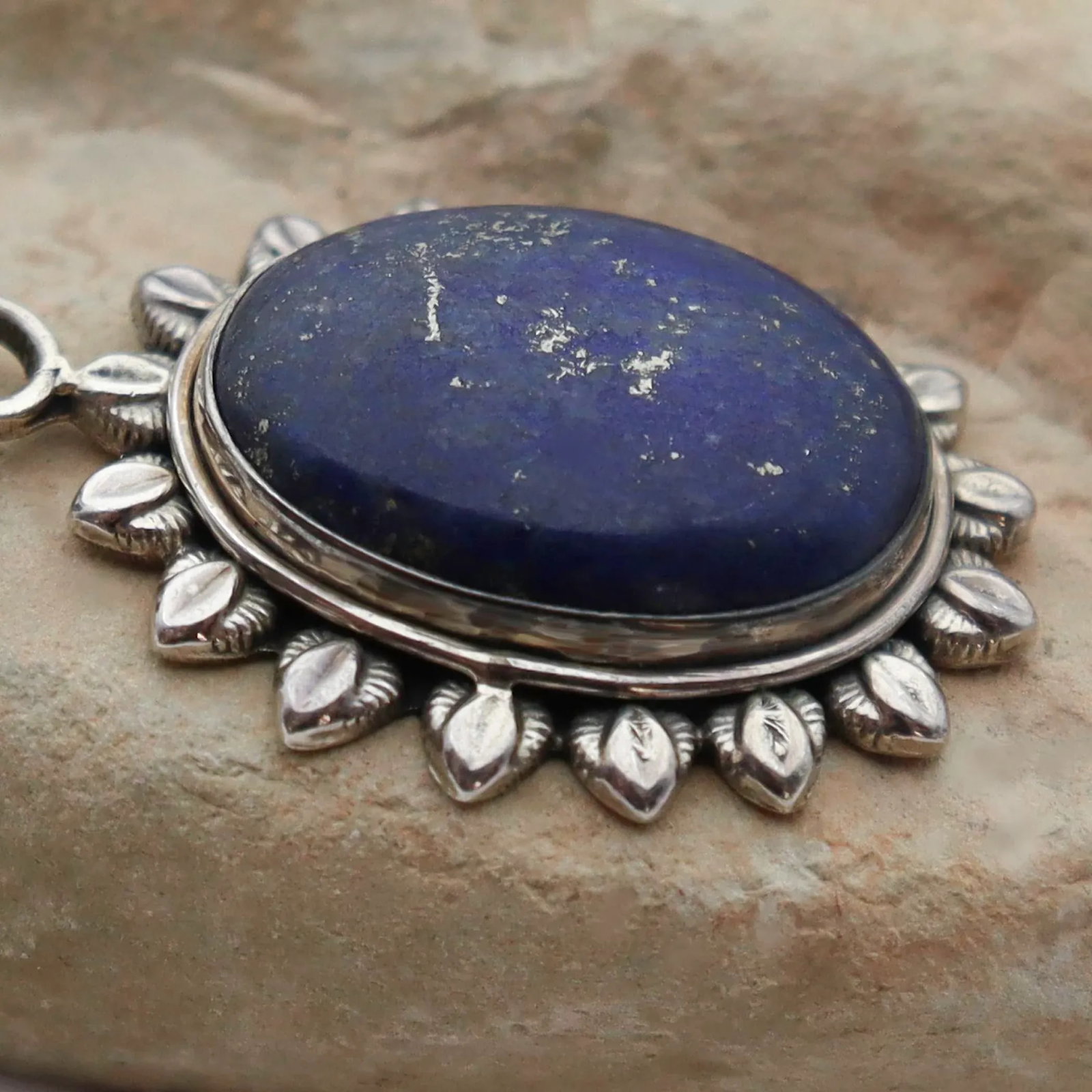 Vintage Lapis Lazuli in Sterling Silver Starburst - 8
