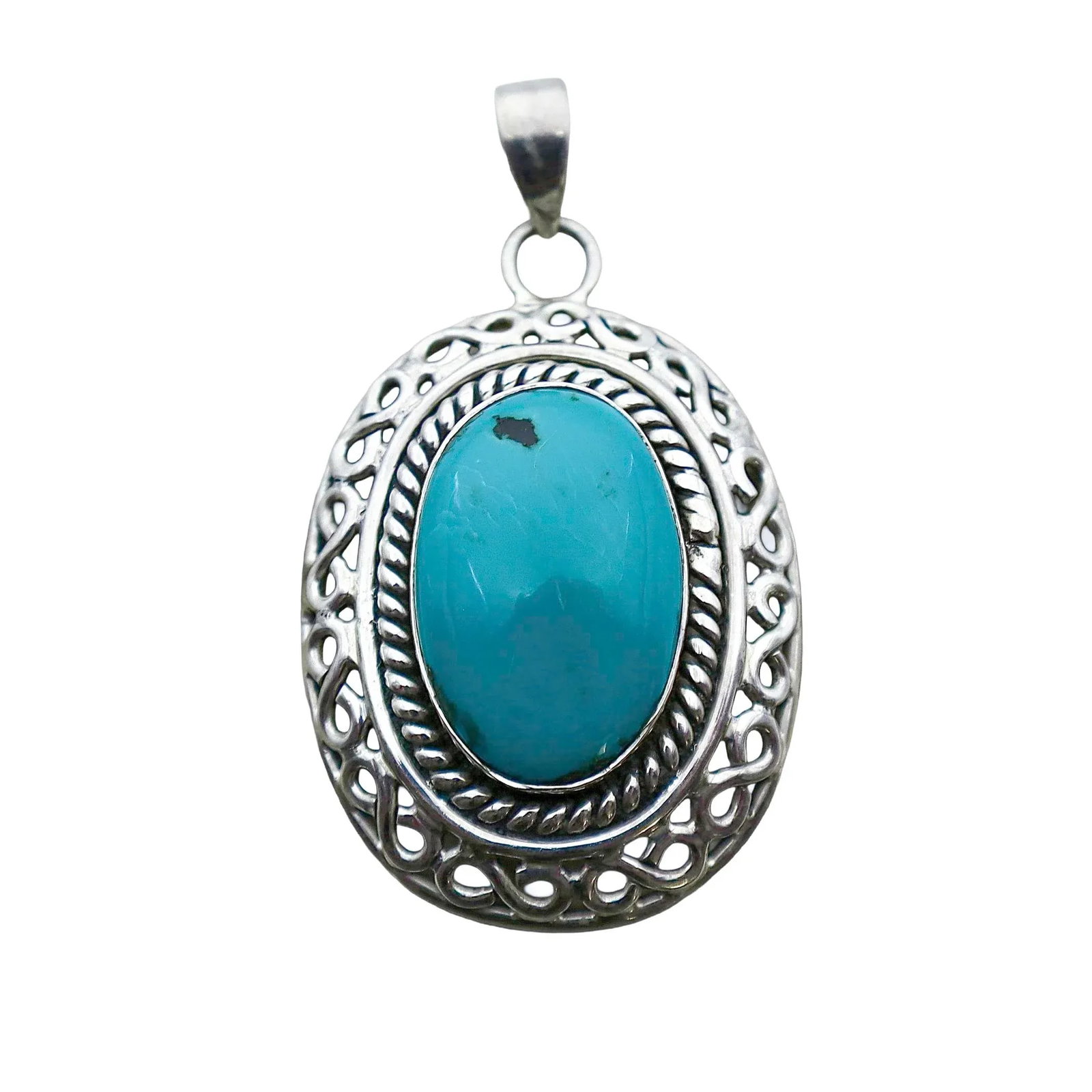 Vintage Natural Turquoise With Sterling Silver Detailing - 2