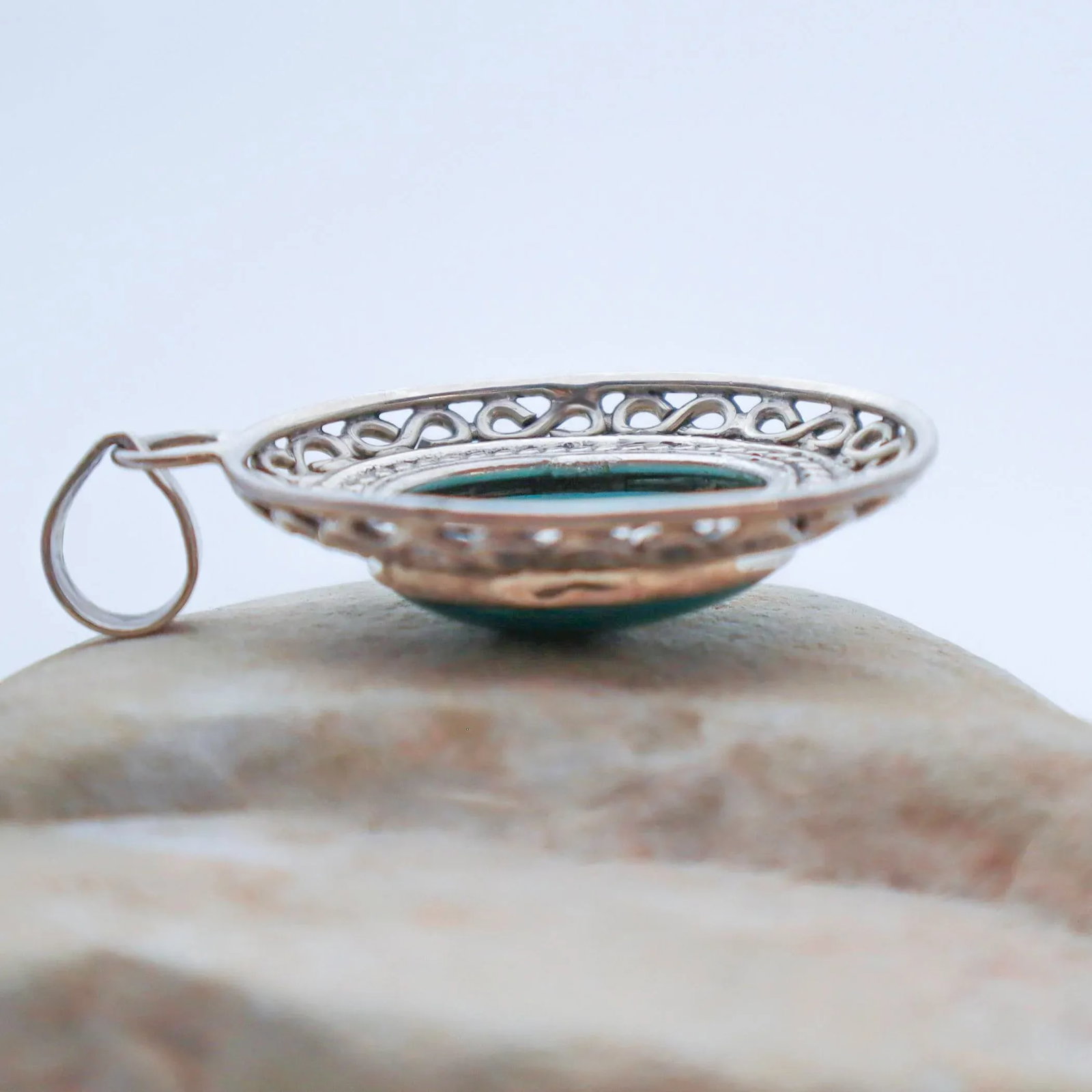 Vintage Natural Turquoise With Sterling Silver Detailing - 5