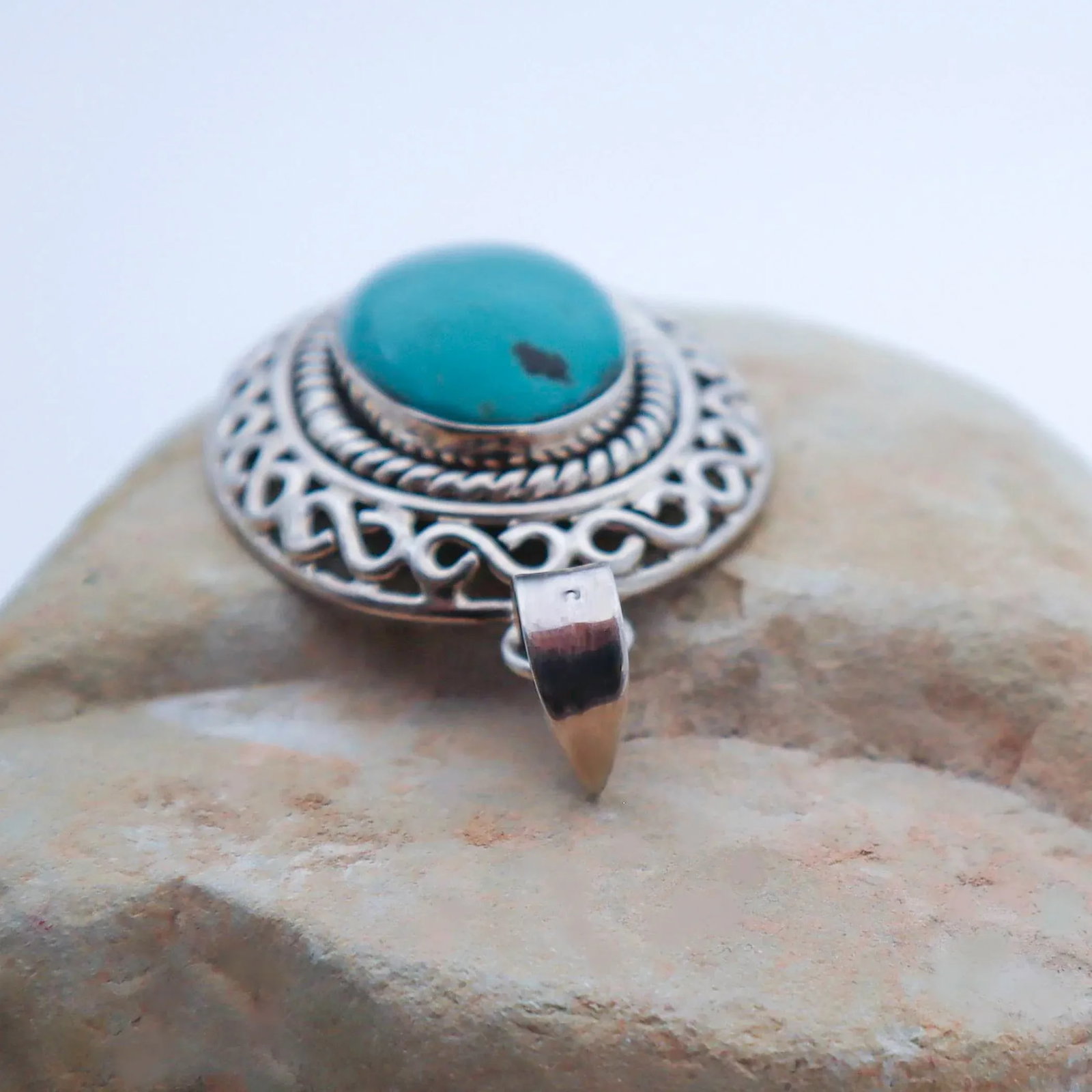 Vintage Natural Turquoise With Sterling Silver Detailing - 7