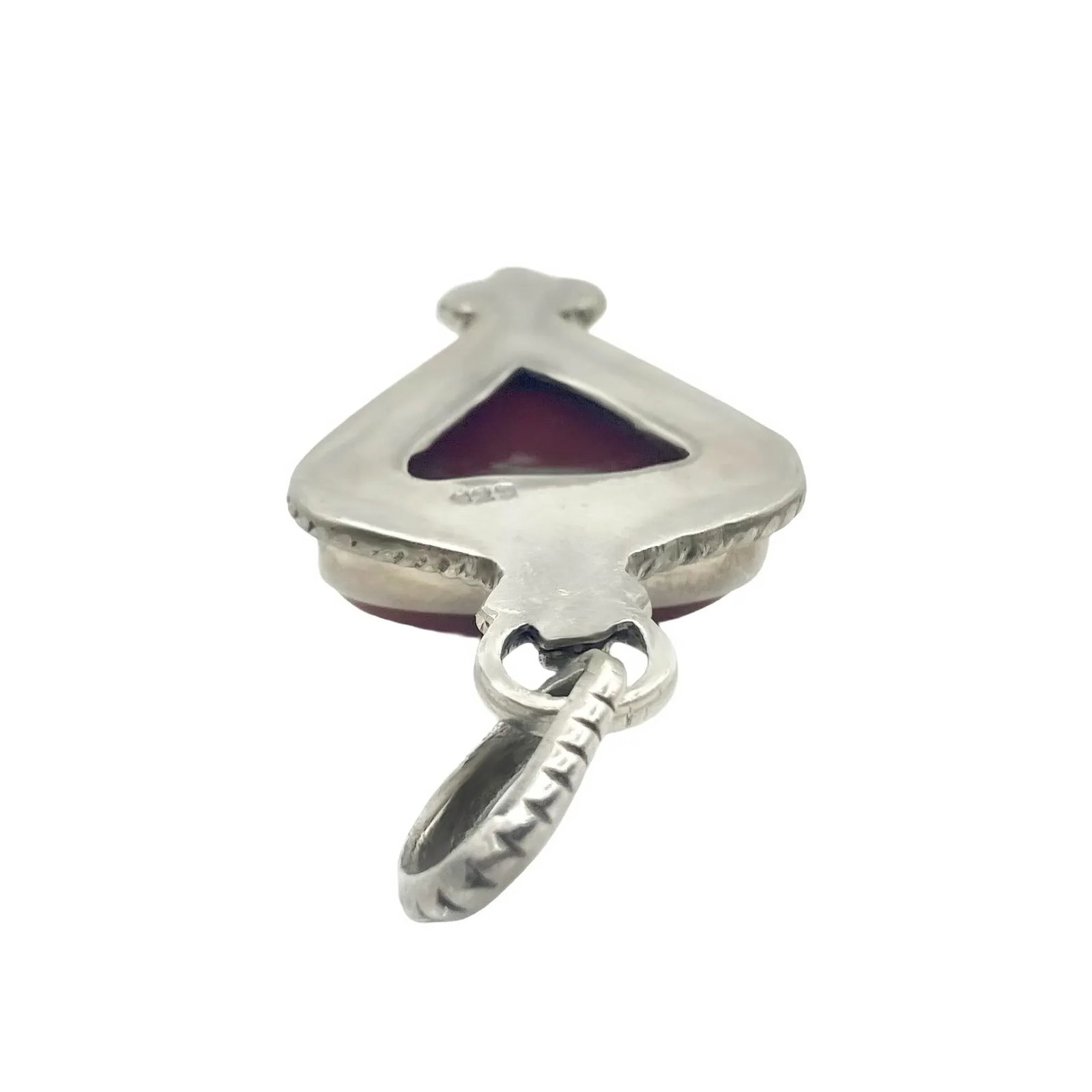 Vintage Carnelian Gemstone and Sterling Silver Pendant - 3