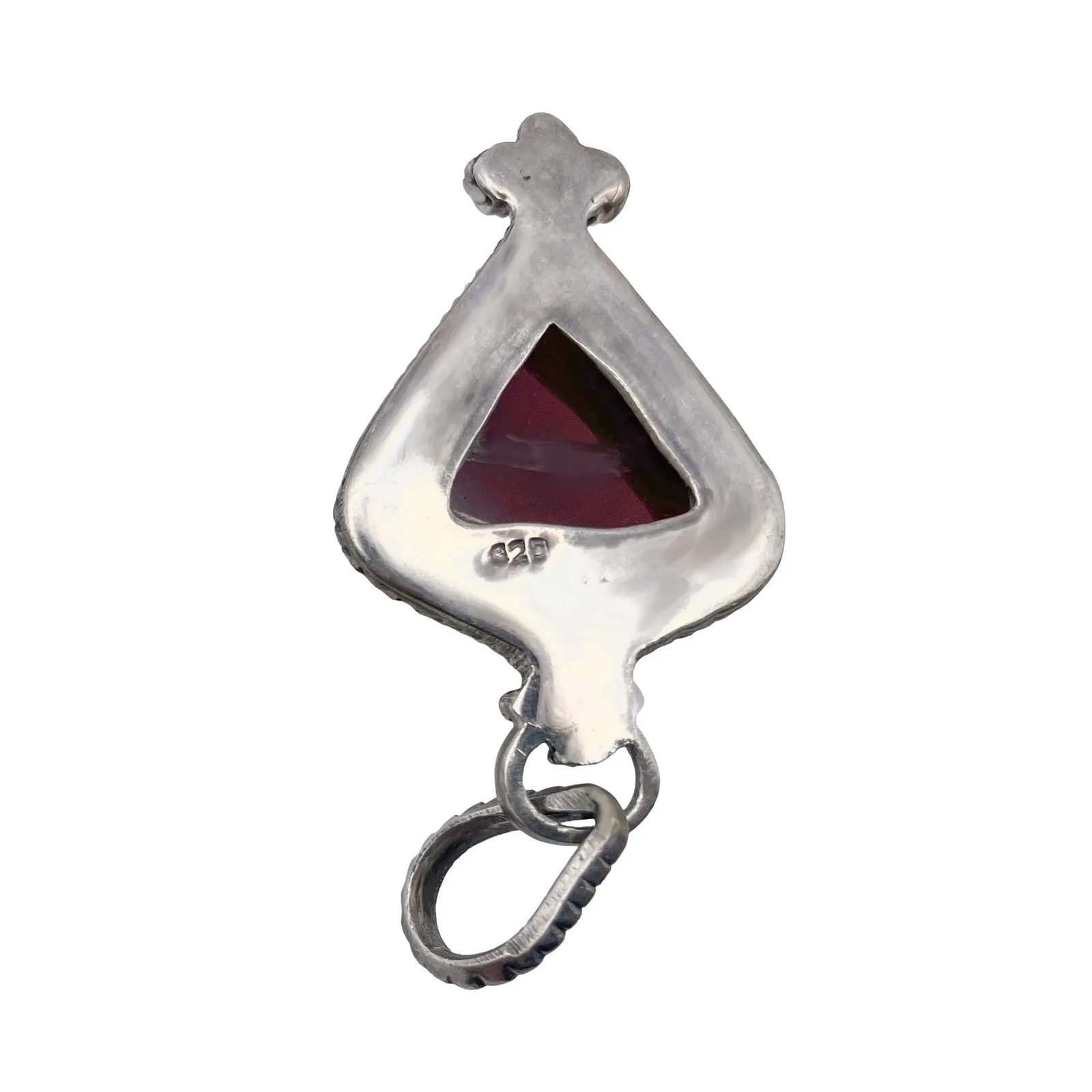 Vintage Carnelian Gemstone and Sterling Silver Pendant - 5