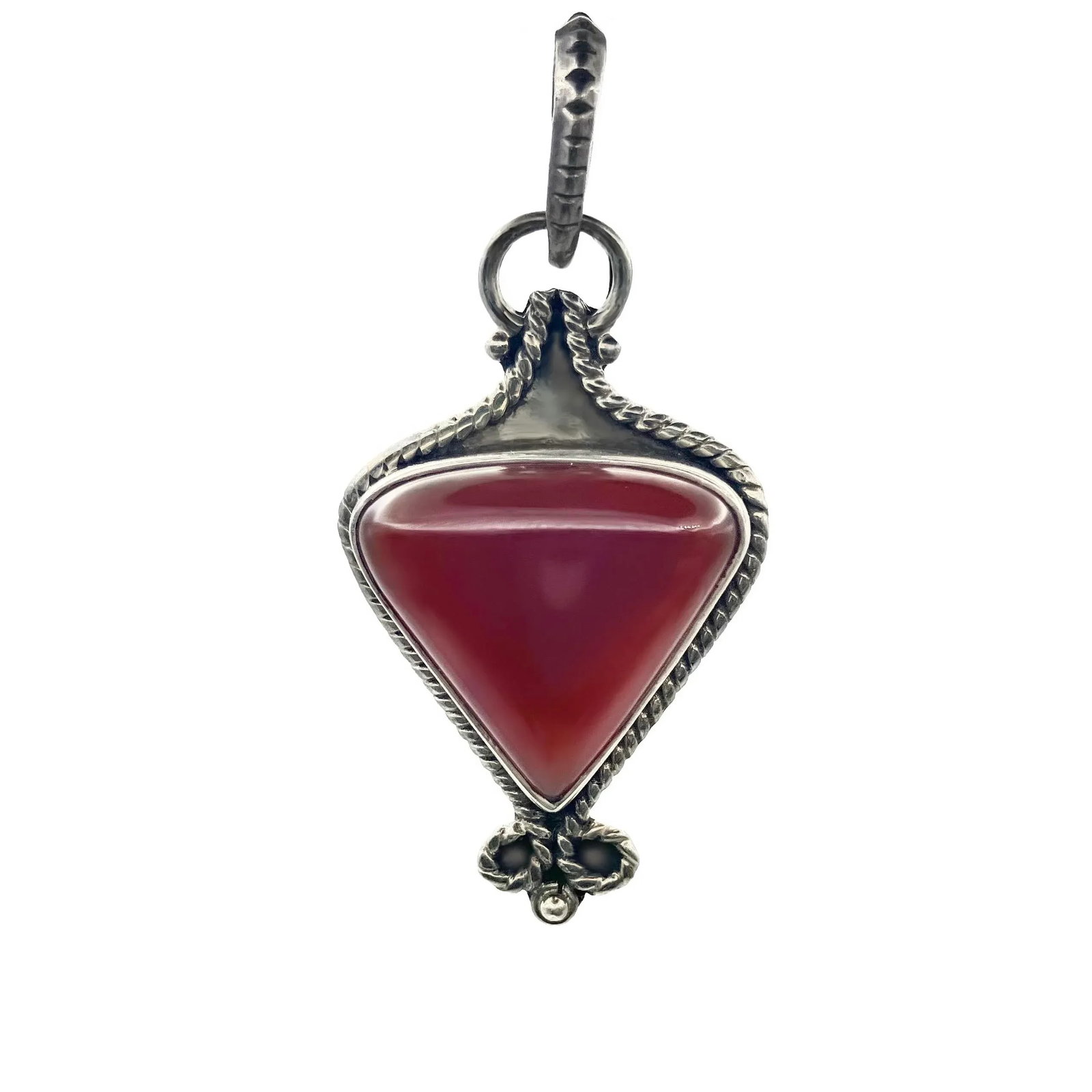 Vintage Carnelian Gemstone and Sterling Silver Pendant - 6