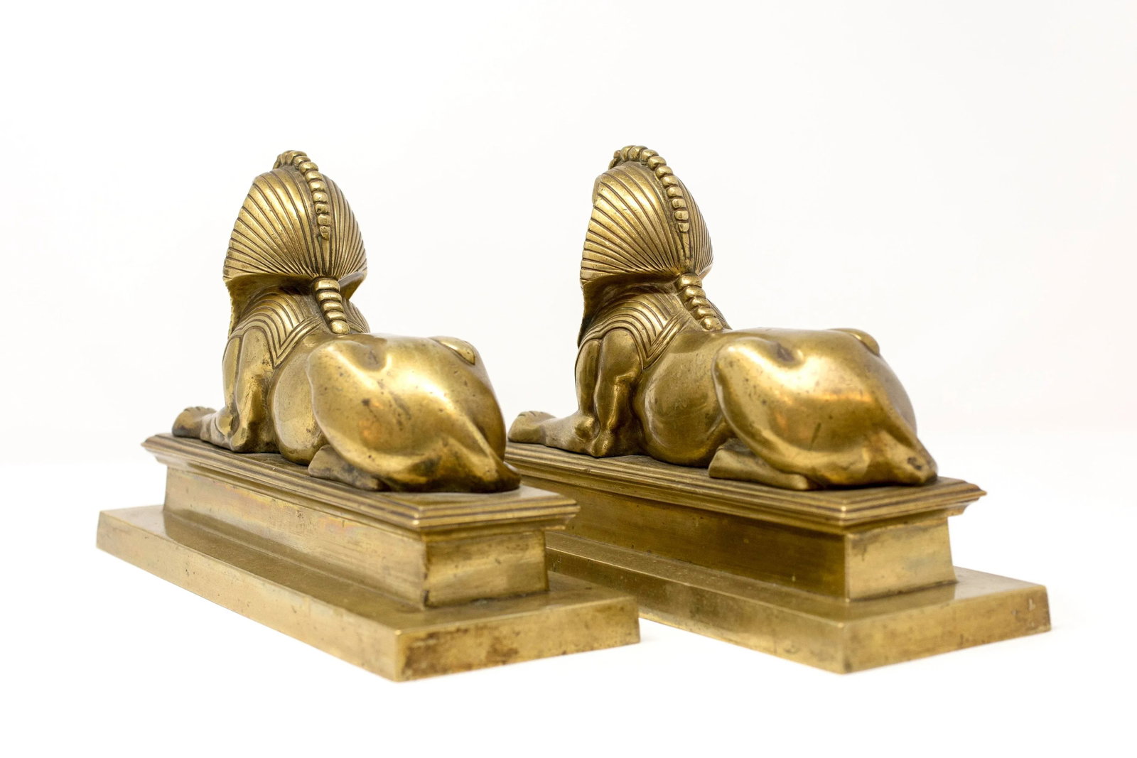 Pair of Mid 19th Century Egyptian Bronze Sphinx Figurines - 4