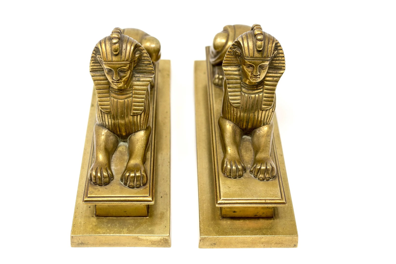 Pair of Mid 19th Century Egyptian Bronze Sphinx Figurines - 6