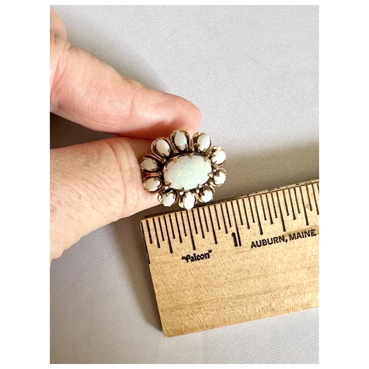 Late 20th Century 18k Gold and Opal Ring, Size 6.25 - 6