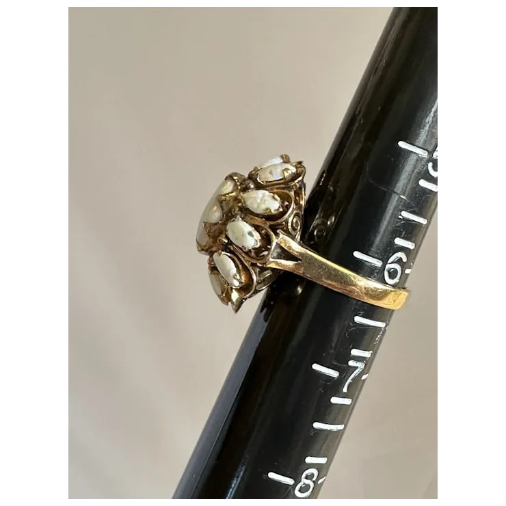 Late 20th Century 18k Gold and Opal Ring, Size 6.25 - 8