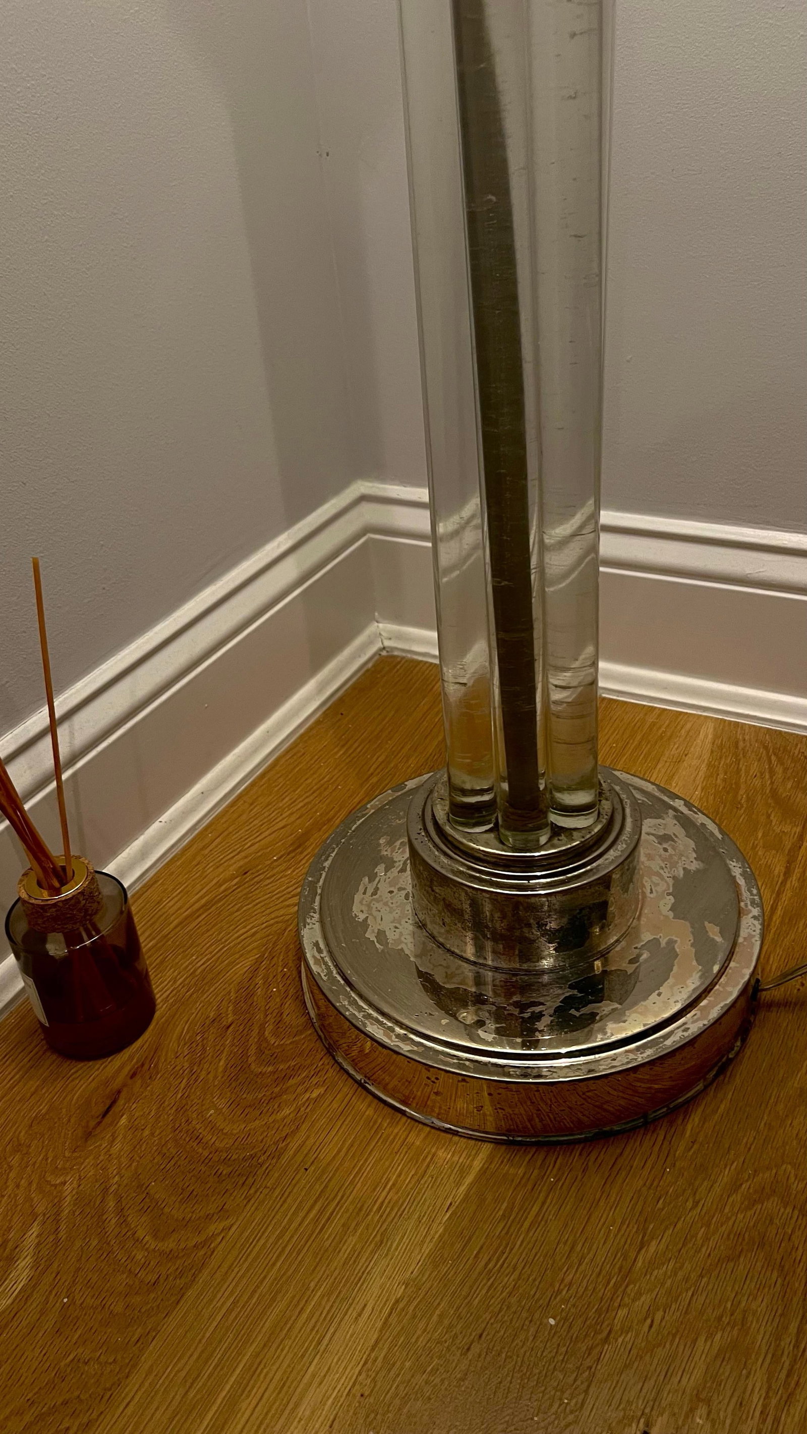 1980s Restoration Hardware Glass Rods Floor Lamp on Chrome Basey - 3