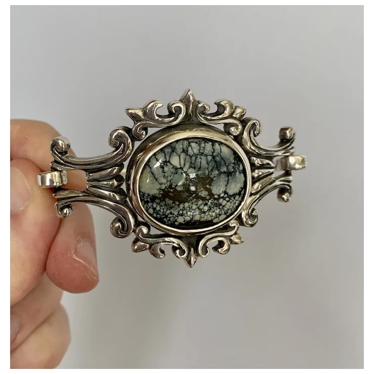 King Baby Sterling and Turquoise Bracelet - 5