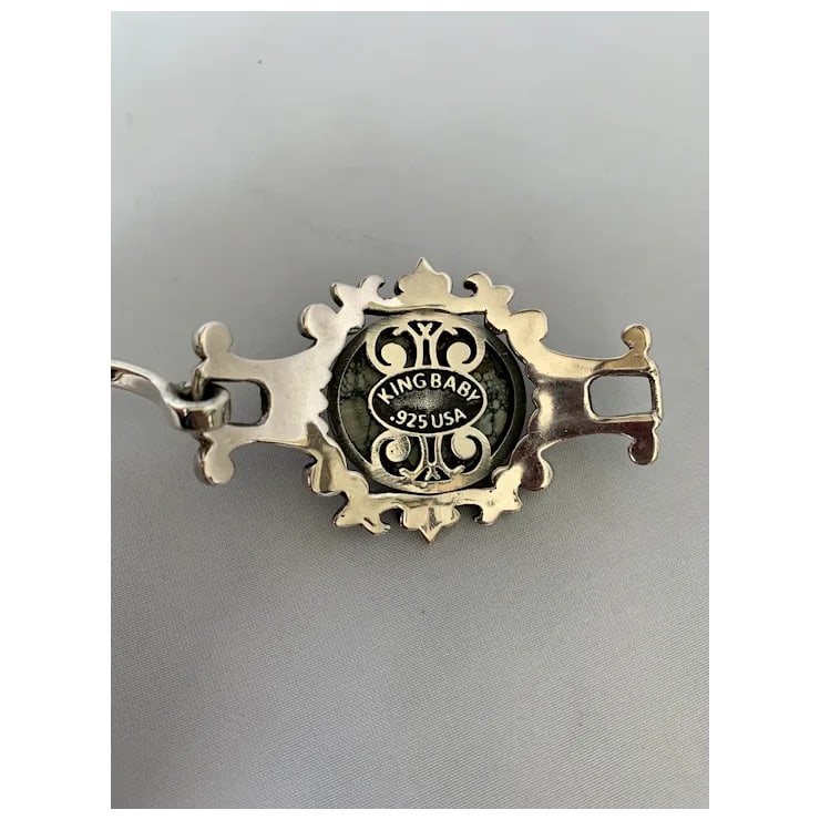 King Baby Sterling and Turquoise Bracelet - 7