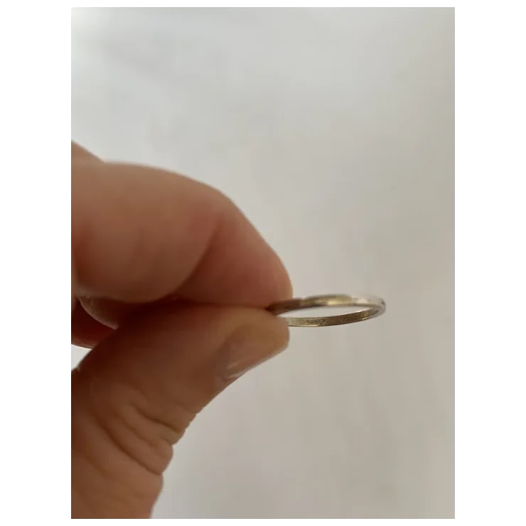 1920s Platinum Art Deco Engraved Wedding Band, Size 7 - 8