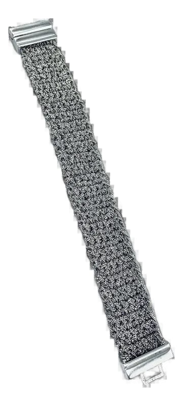 Late 20th Century Waterford Sterling Bracelet: Beautiful Waterford sterling silver mesh bracelet, from their fine jewelry collection. Comes in the original box. Amazing woven craftsmanship, sparkles like diamonds and is very comfortable to wear.