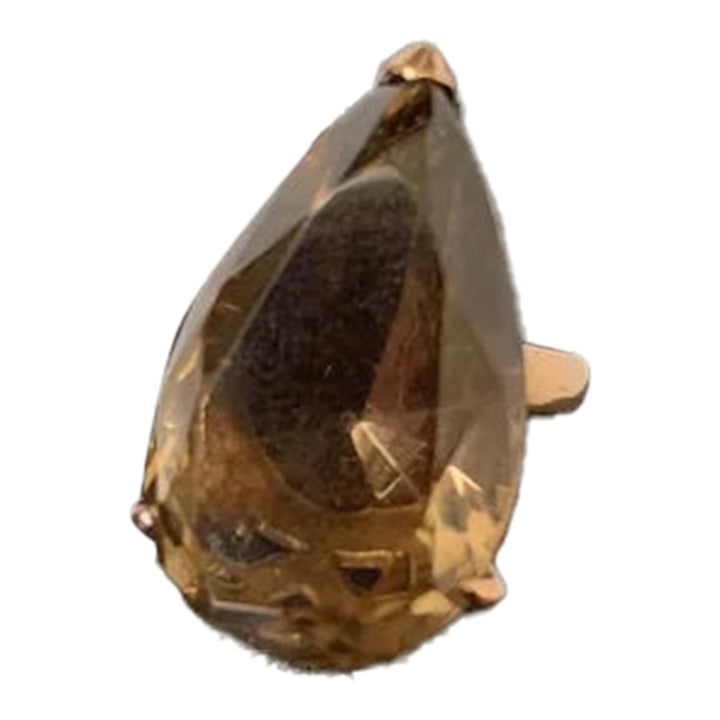 1960s Bold 14k Smoky Quartz Cocktail Ring, Size 5.5: Bold, pear shaped, 14k yellow gold (stamped), smoky quartz cocktail ring. Fabulously large stone! Measures 1" top to bottom and 5/8" wide. Size 5.5, but can easily be sized by your trusted jeweler.