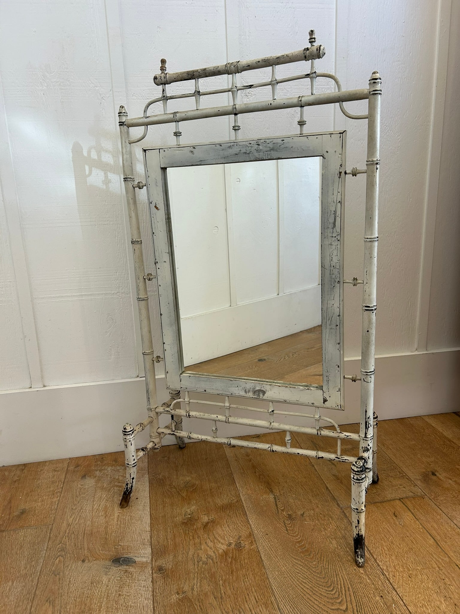 Antique French Faux Bamboo Mirror - 2