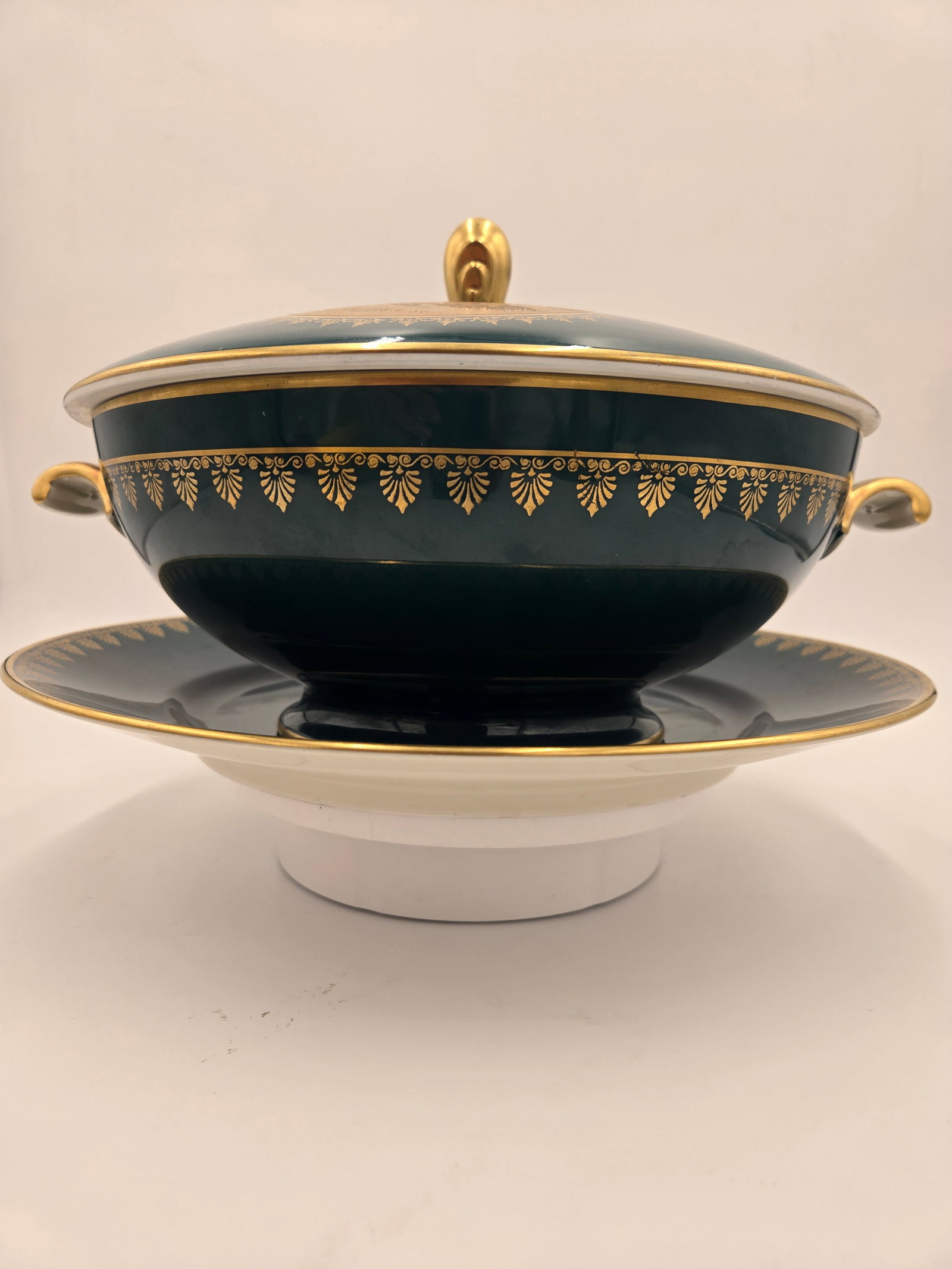 Rare Teal Tureen & Charger Plate - European Porcelain Covered Serving Dish by Rosenthal - 5