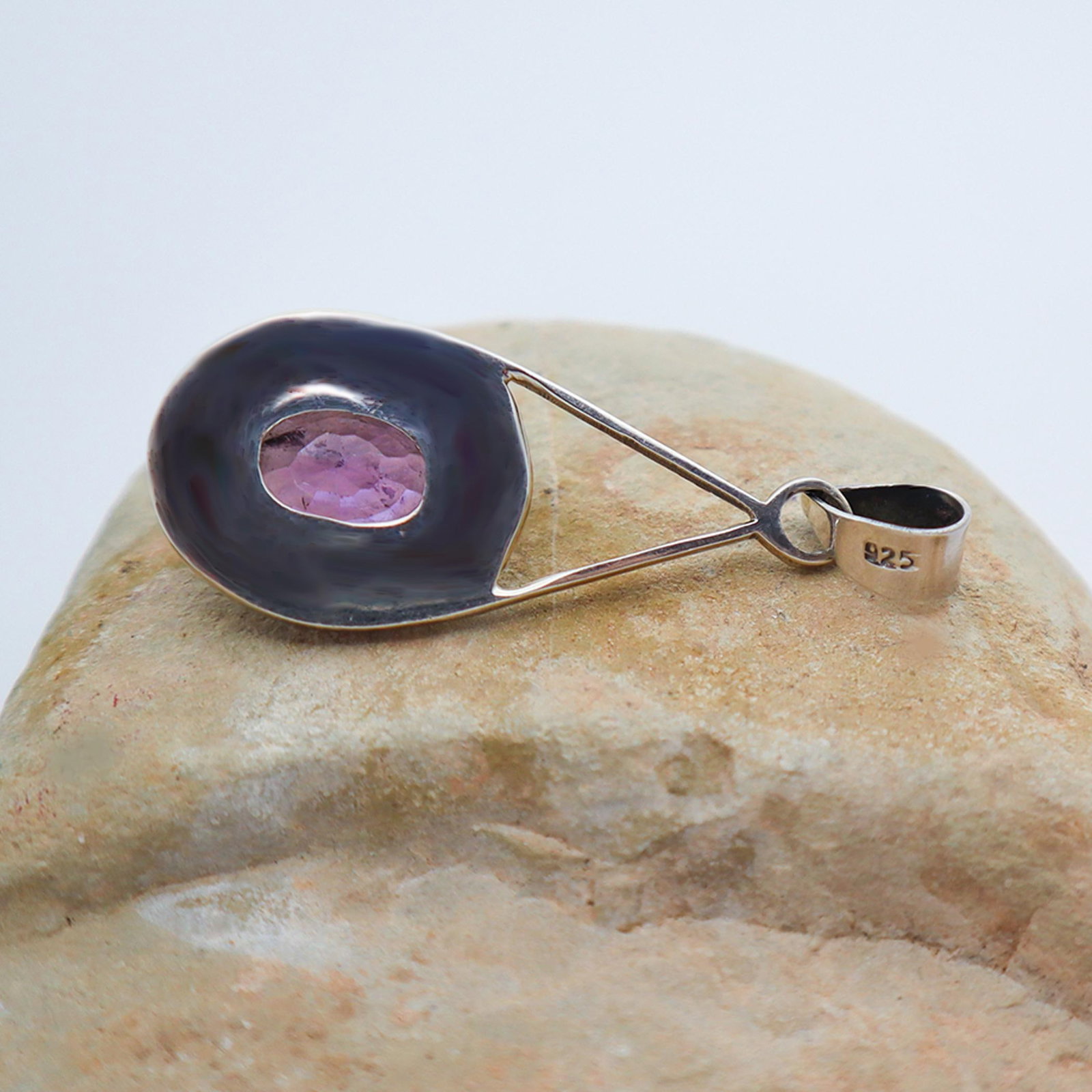 Amethyst Brilliant Oval Cut in Sterling Silver - 5