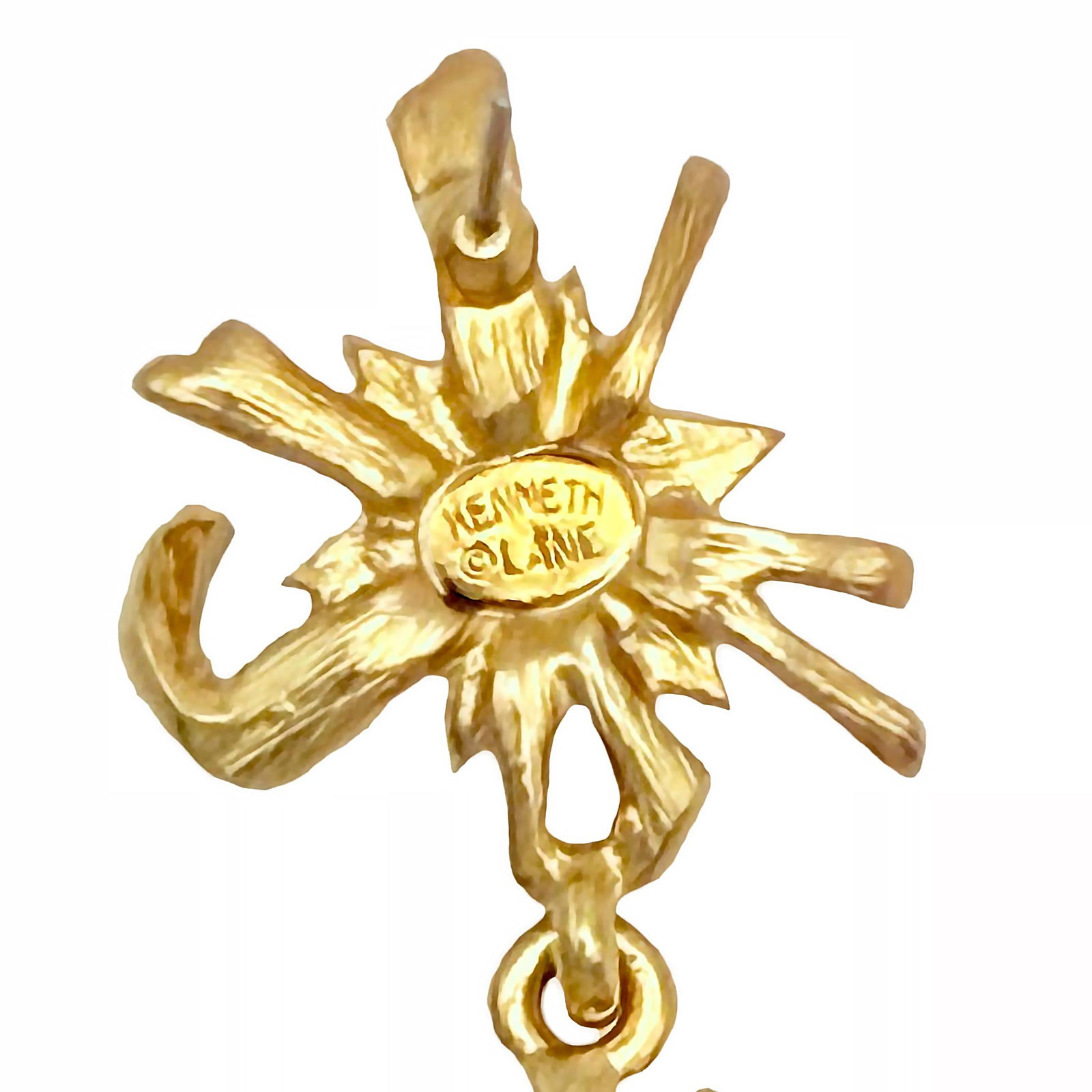 Kenneth Jay Lane Designer Gold Swarovski Crystal Starburst Drop Post Earrings, A Pair - 11