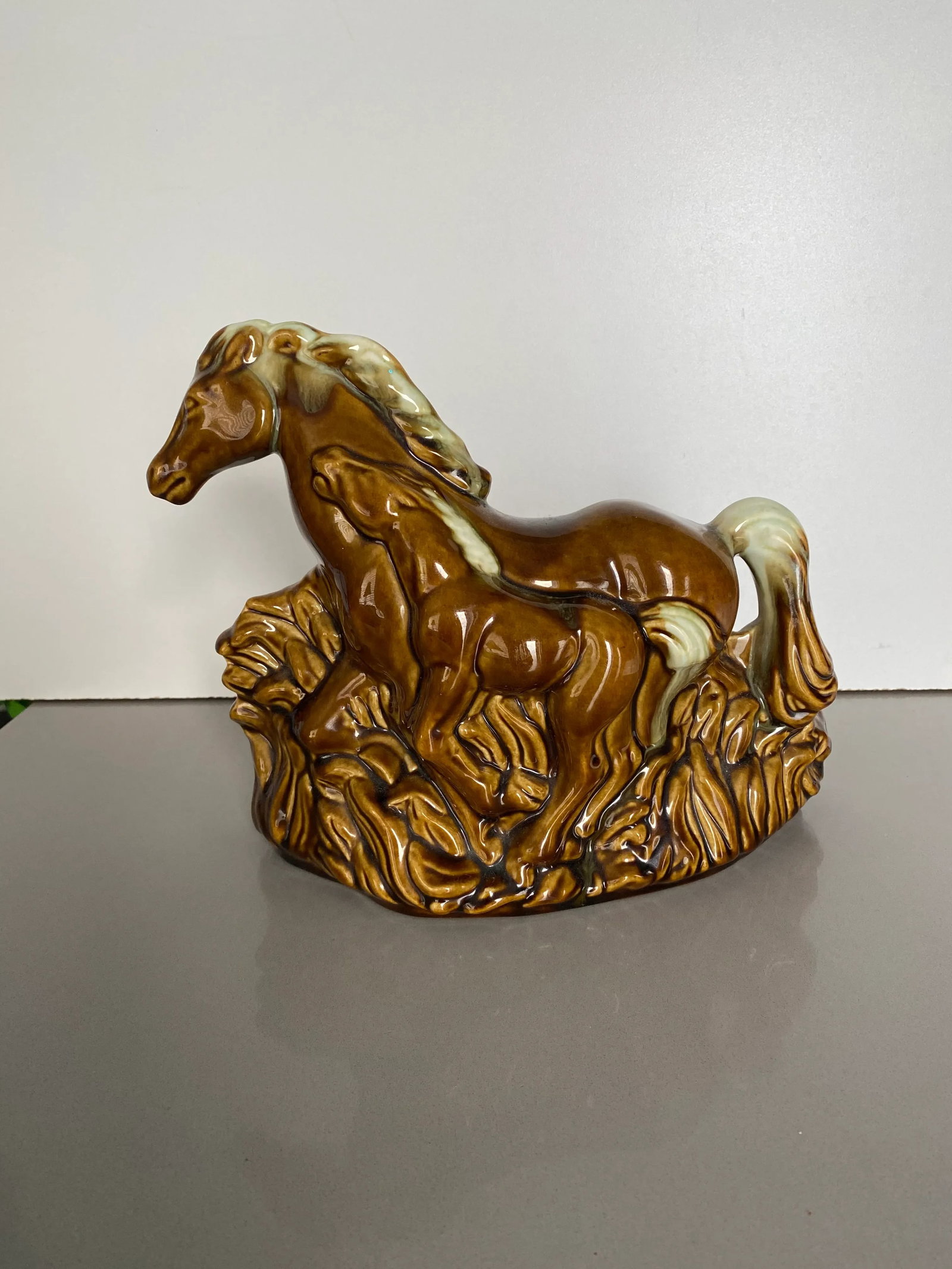 1950s Ceramic Palomino Horse Lamp - 2