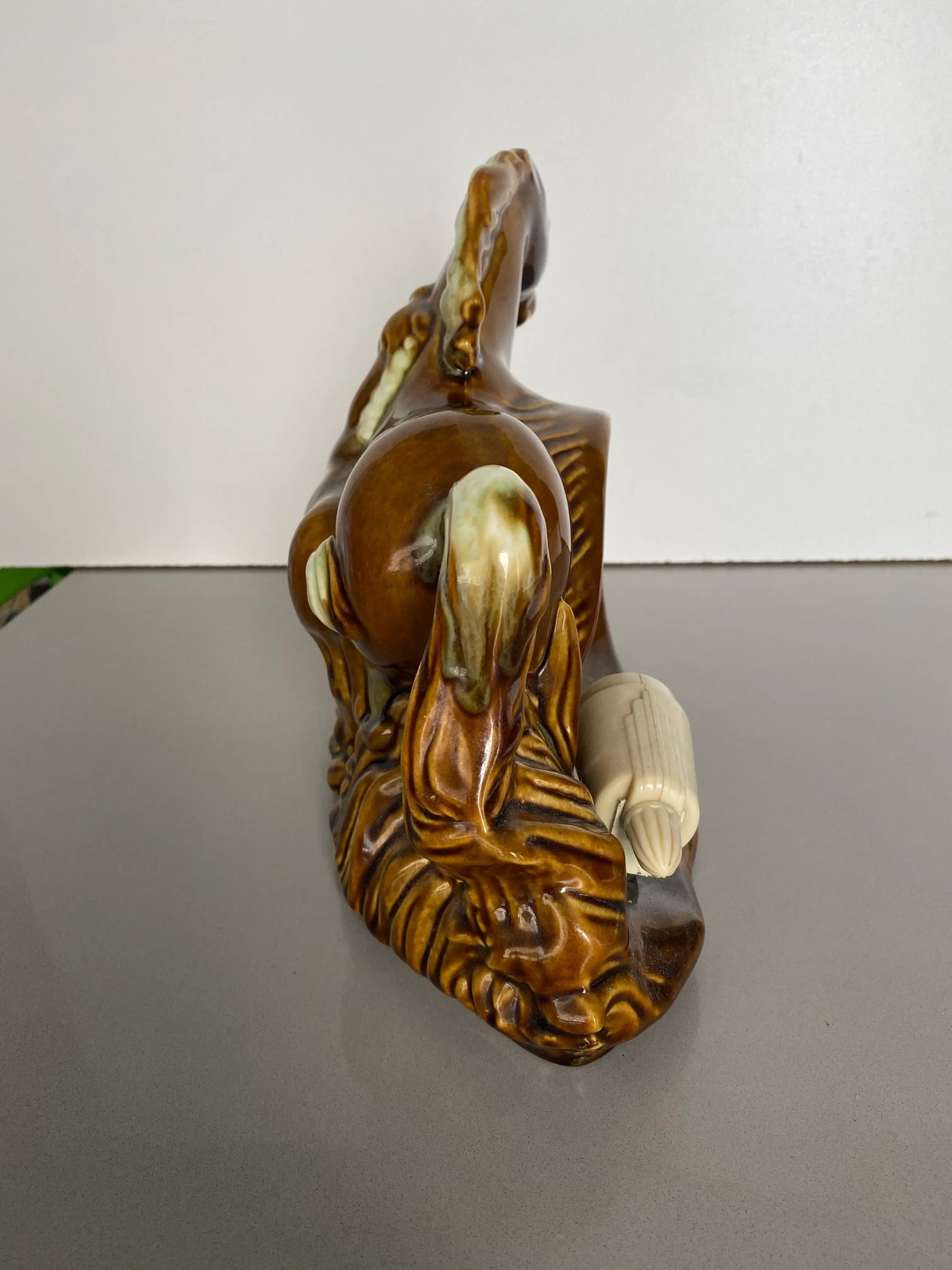 1950s Ceramic Palomino Horse Lamp - 4