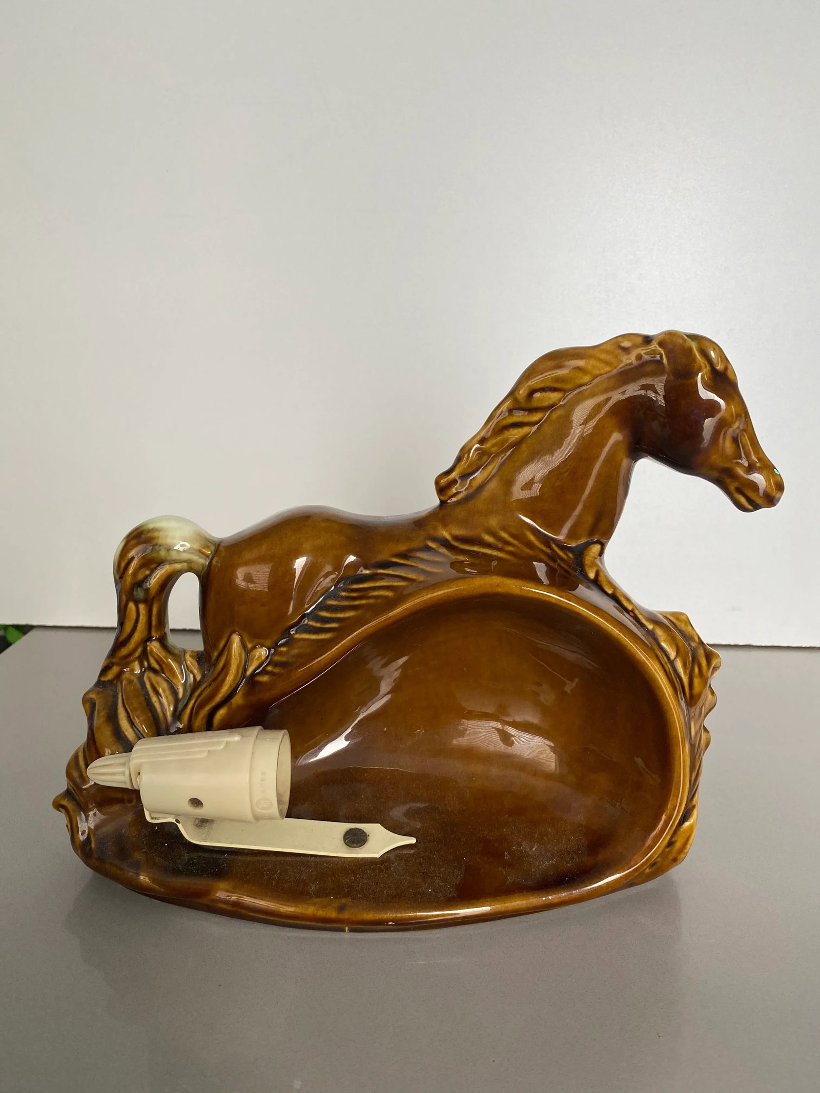 1950s Ceramic Palomino Horse Lamp - 7
