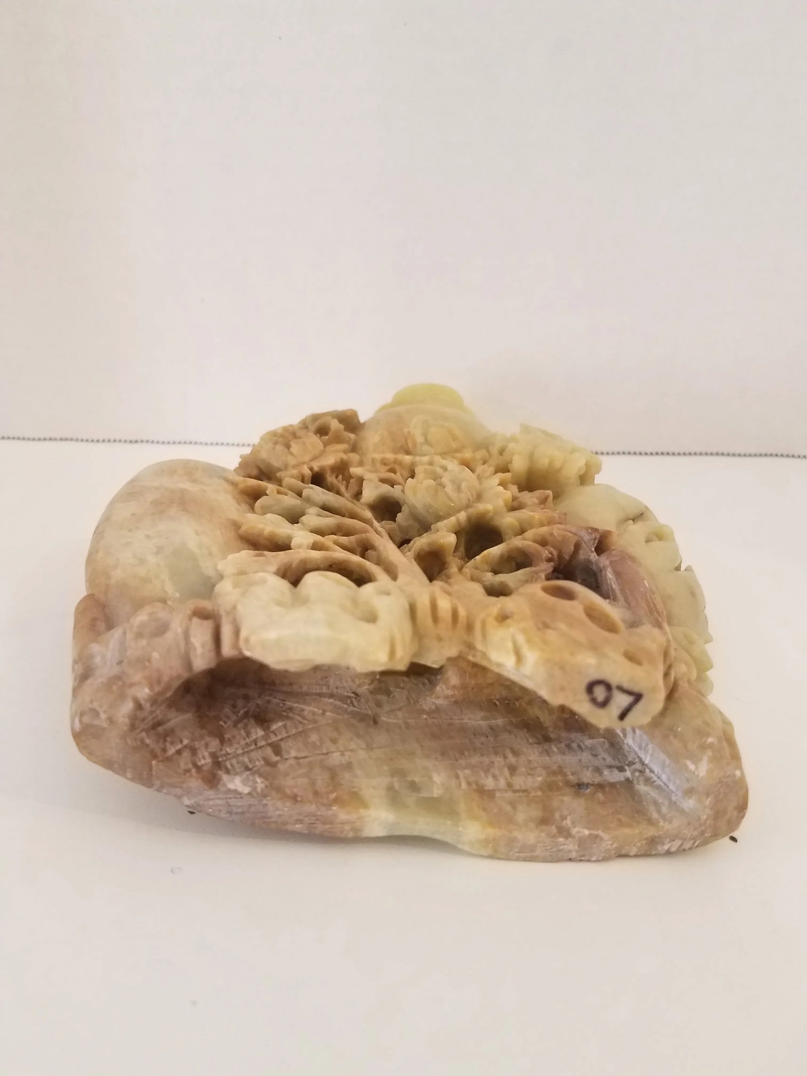 Vintage 1950s Hetian Soap Stone Chinese Hongshan Culture Hand Carved Incense Burner - 10
