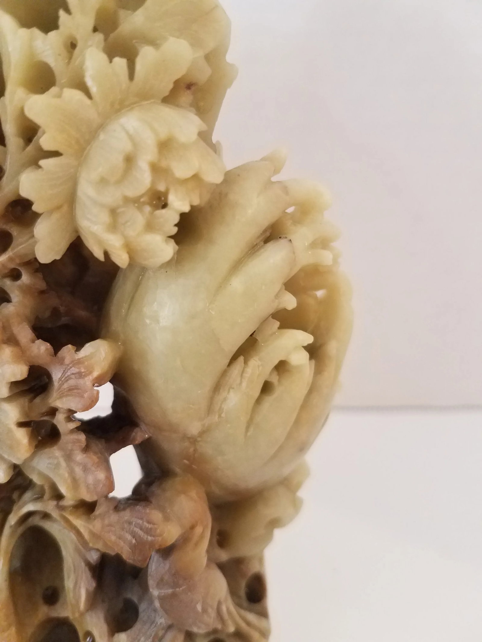 Vintage 1950s Hetian Soap Stone Chinese Hongshan Culture Hand Carved Incense Burner - 4