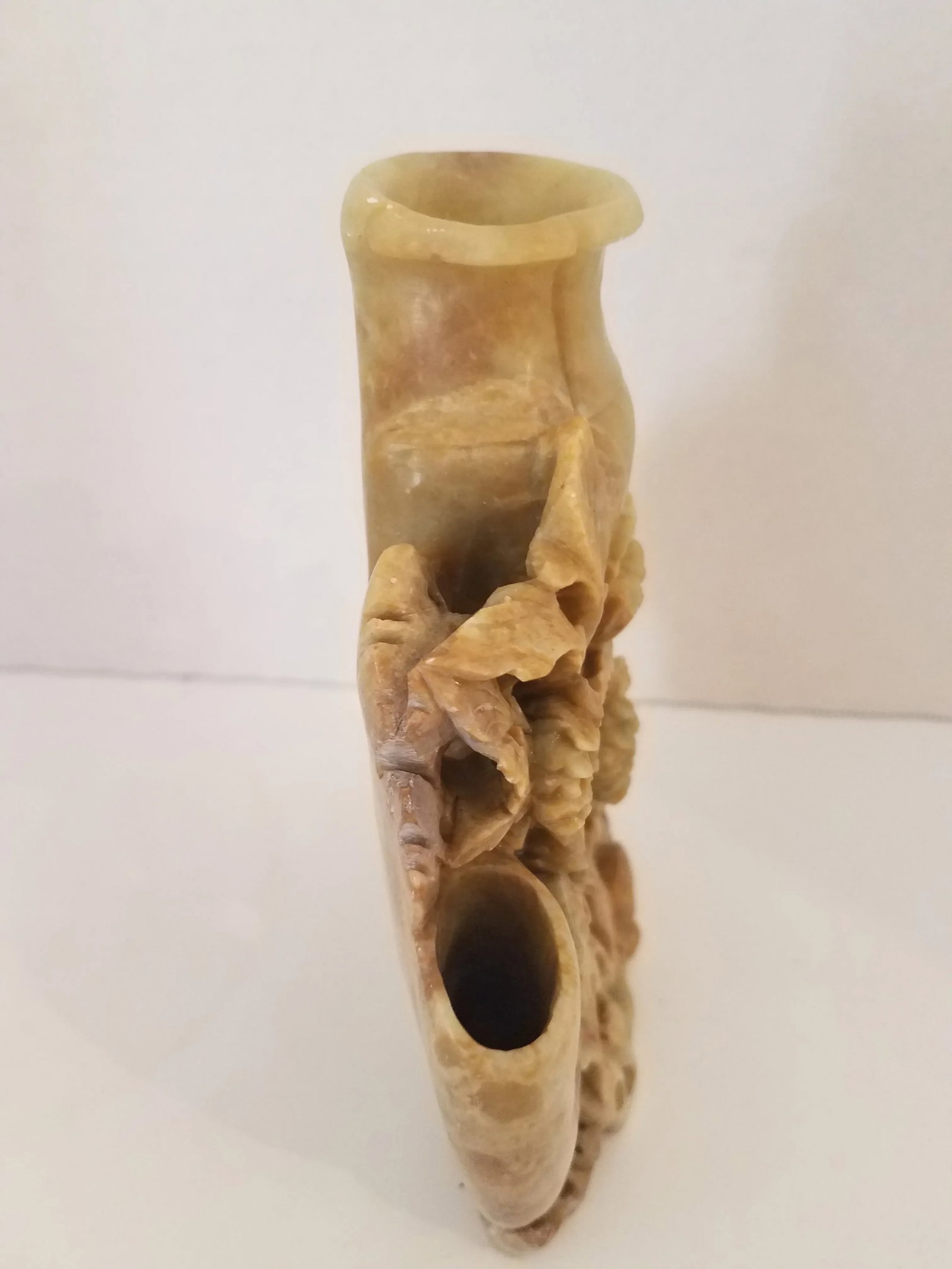 Vintage 1950s Hetian Soap Stone Chinese Hongshan Culture Hand Carved Incense Burner - 7