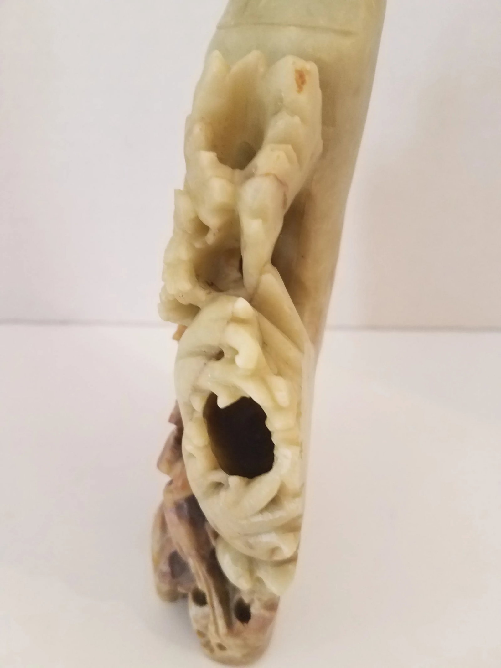 Vintage 1950s Hetian Soap Stone Chinese Hongshan Culture Hand Carved Incense Burner - 8