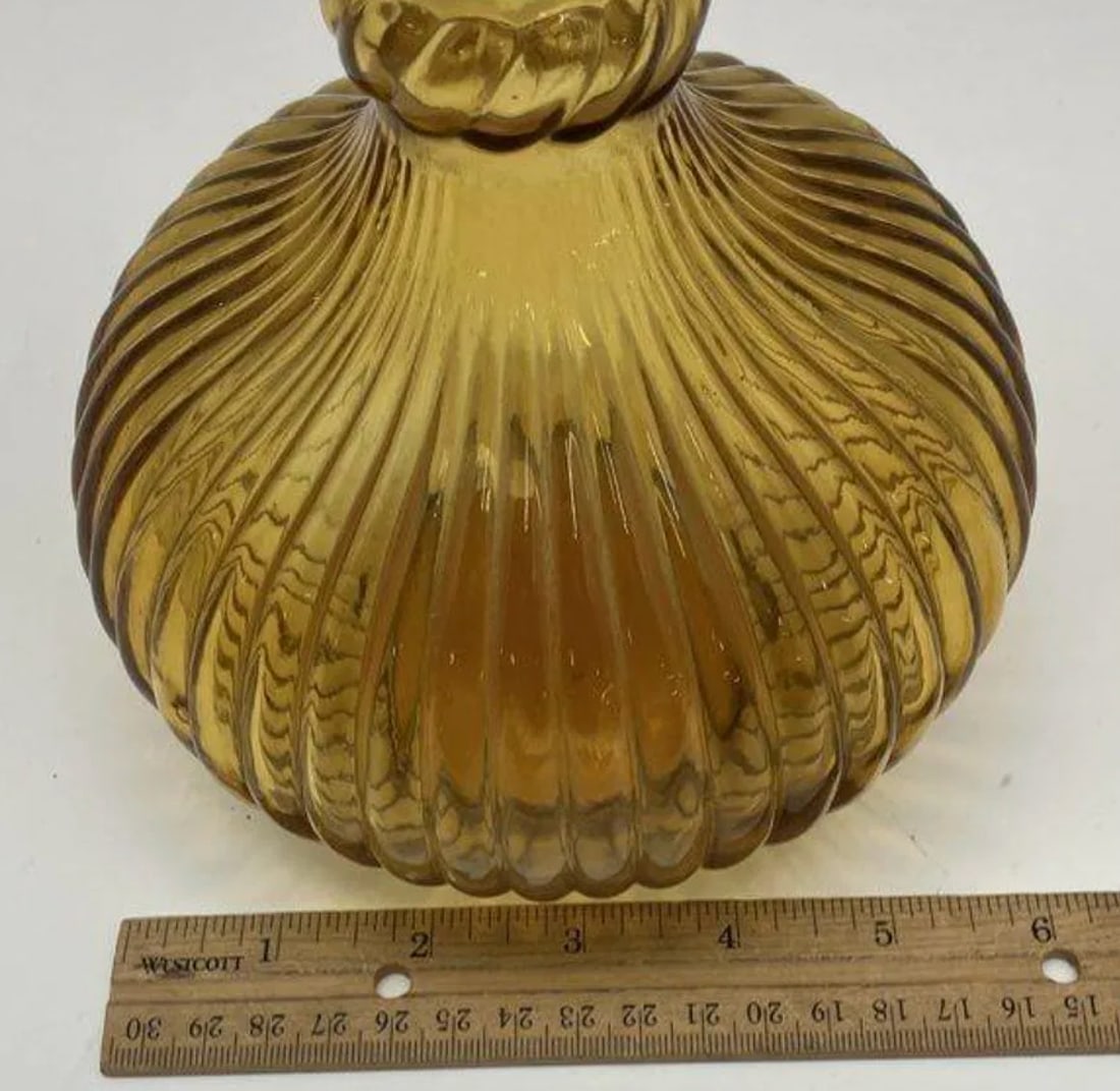 1960s Amber-Colored Decanter - Made in Italy - 7