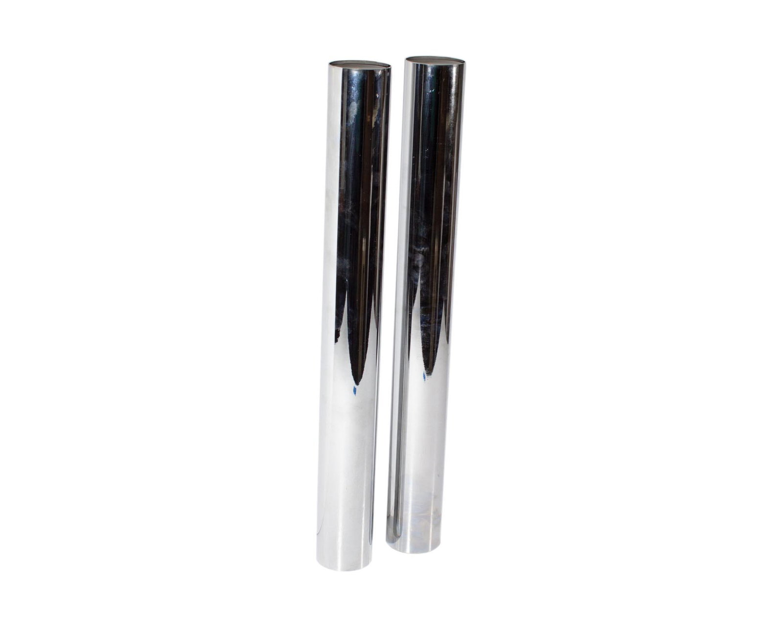 Pair of Philippi Chrome Candle Holders - 2