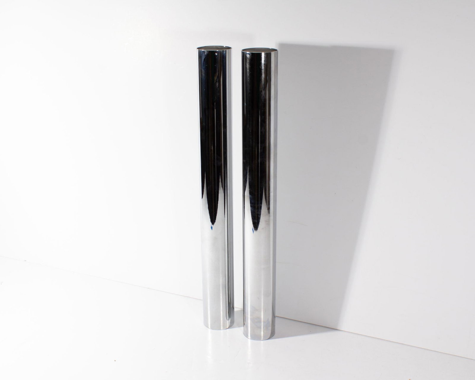 Pair of Philippi Chrome Candle Holders - 3