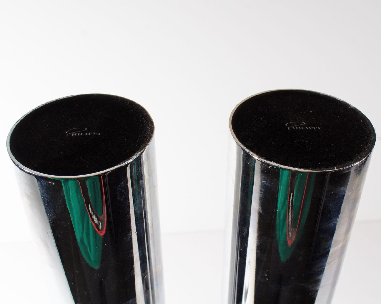 Pair of Philippi Chrome Candle Holders - 4
