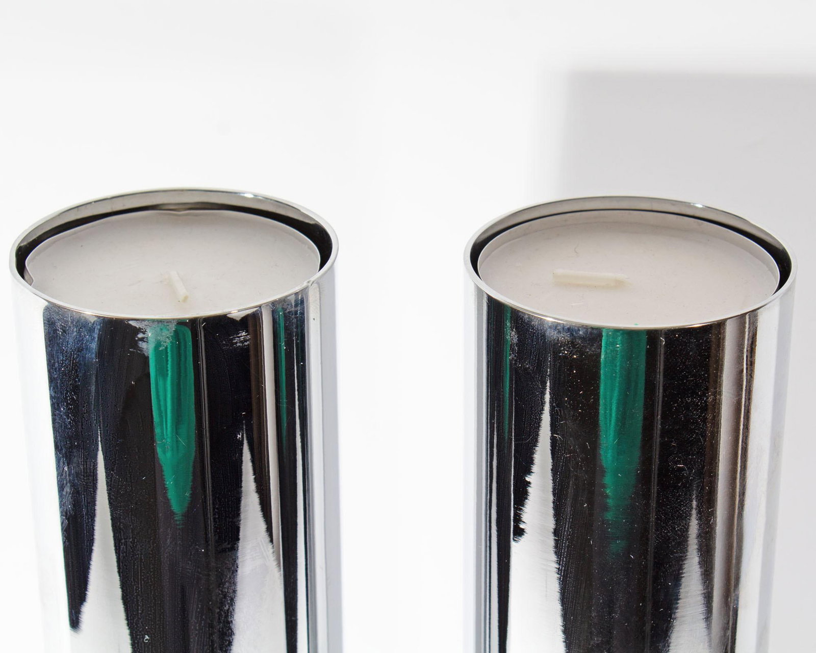 Pair of Philippi Chrome Candle Holders - 5