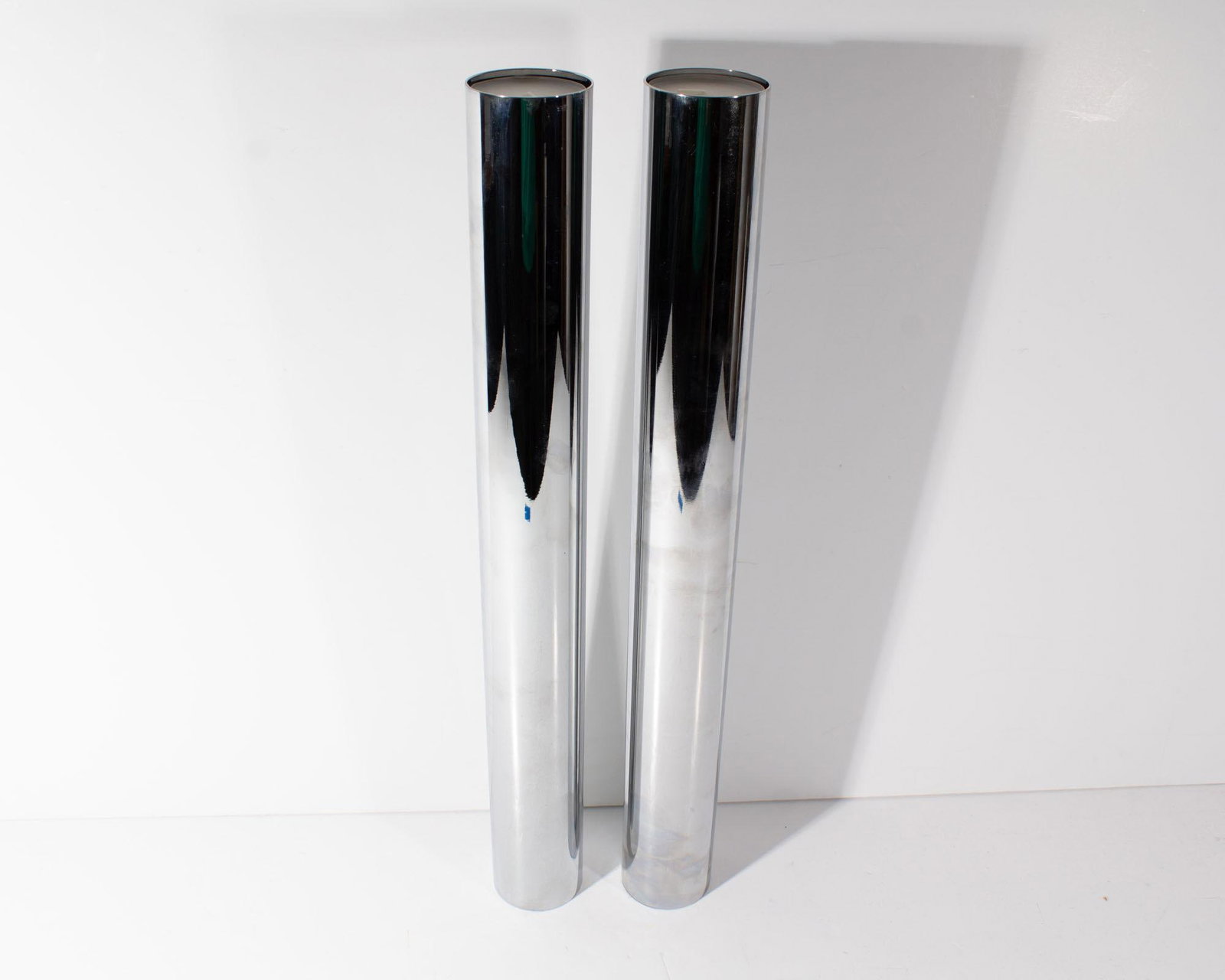 Pair of Philippi Chrome Candle Holders - 7