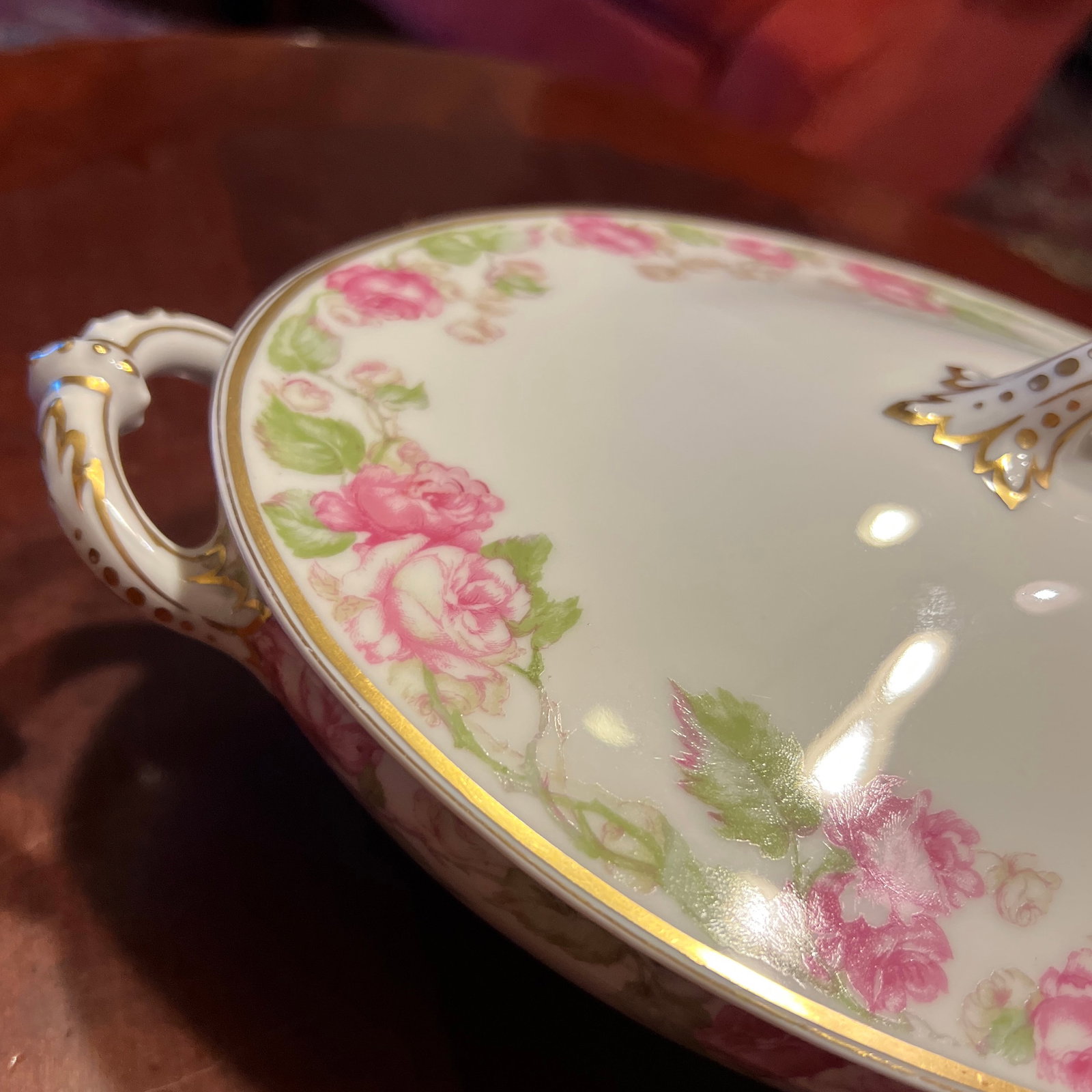 1900s Haviland Limoges for Dulin & Martin Footed Tureen Featuring Roses - 4
