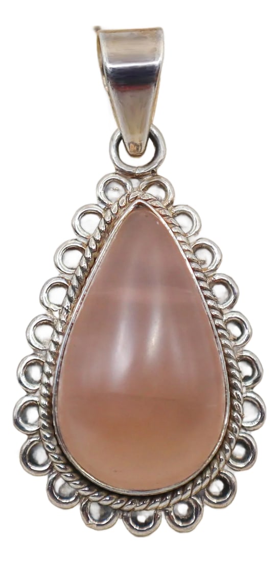 Rose Quartz Teardrop in Sterling Silver Pendant: Rose quartz forms over millions of years, generally 10 million to be fully formed. Meaning this gemstone has been through quite the journey and test of time for the opportunity to be adorned by you.