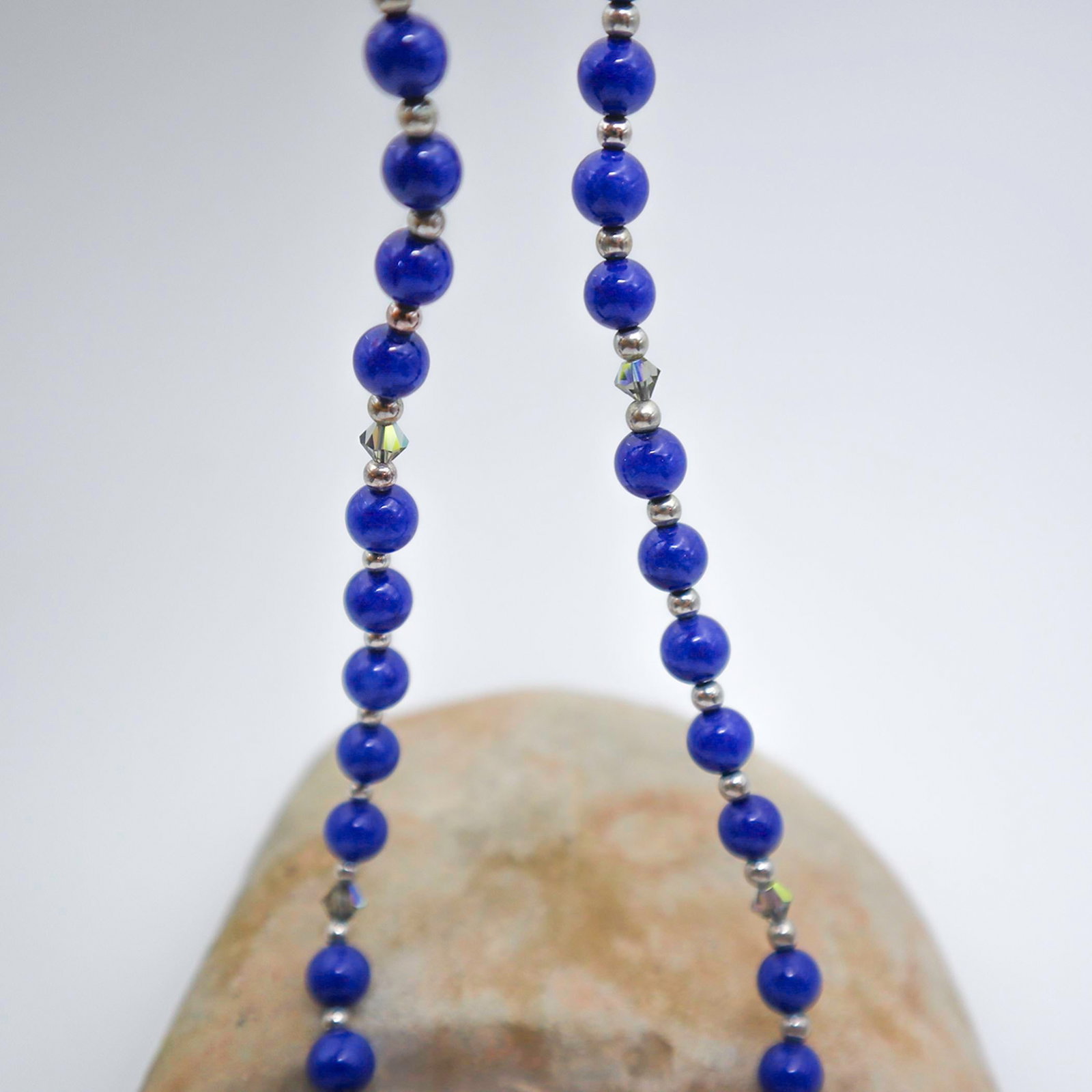 Blue Catsite With Lapis Lazuli Sterling Necklace - 6