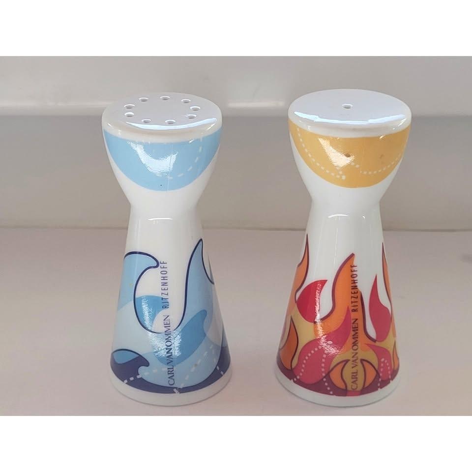 Vintage Ritzenhoff Mr Salt Mrs Pepper Shakers Carl Van Ommen 2004 - 5