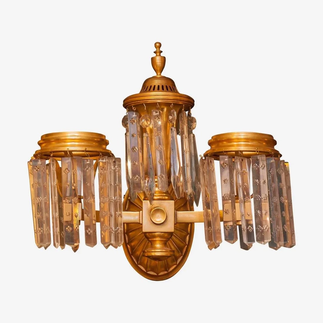 Crystal and Bronze Two-Arm Wall Light Sconces - Set of 4 - 2