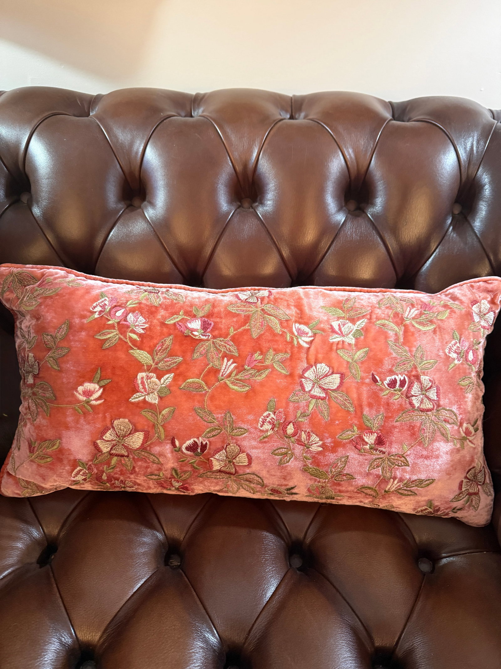 Anke Drechsel Silk Velvet Boudoir Pillow 12x24 Hand Made - 4