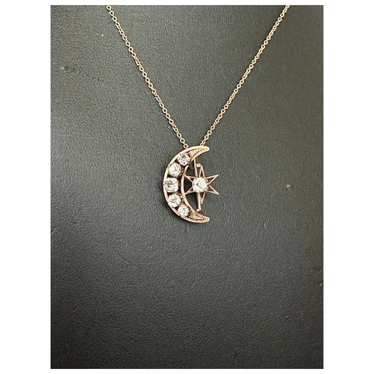 late 19th Century Victorian Celestial Moon & Star Pin/Pendant - 3