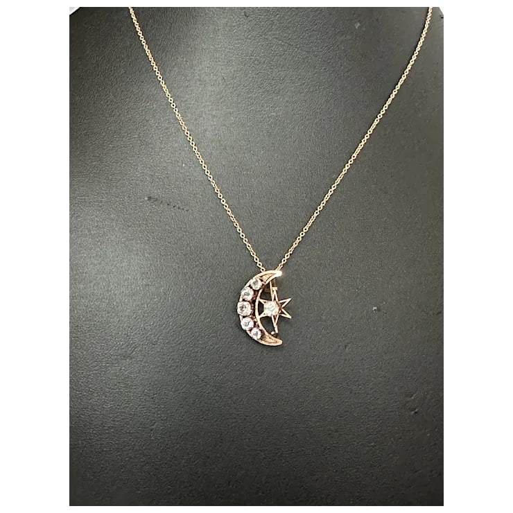 late 19th Century Victorian Celestial Moon & Star Pin/Pendant - 8