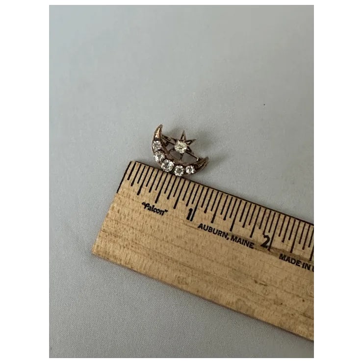 late 19th Century Victorian Celestial Moon & Star Pin/Pendant - 9