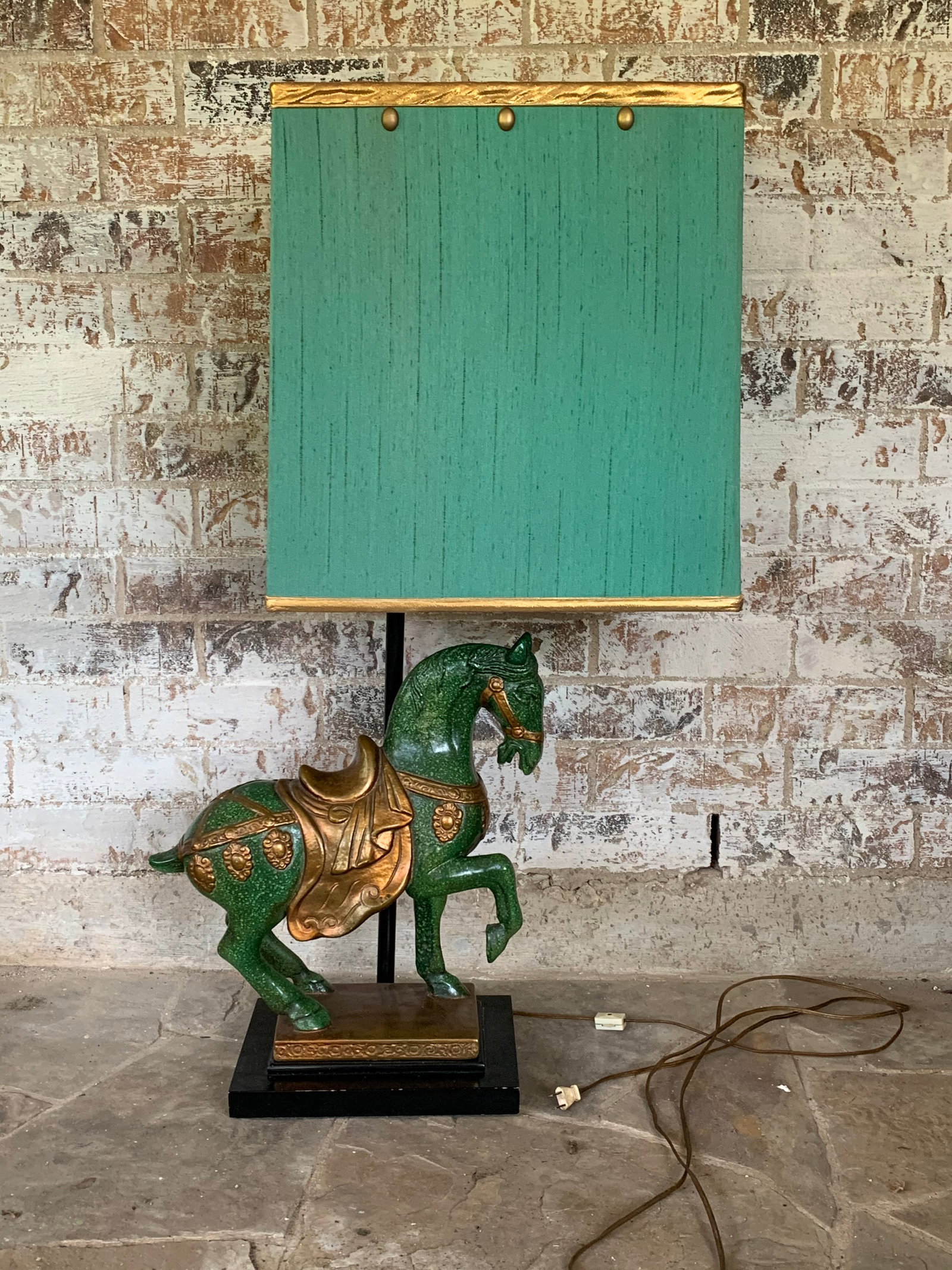 1950's Frederick Cooper Tang Horse Lamp With Shade - 2
