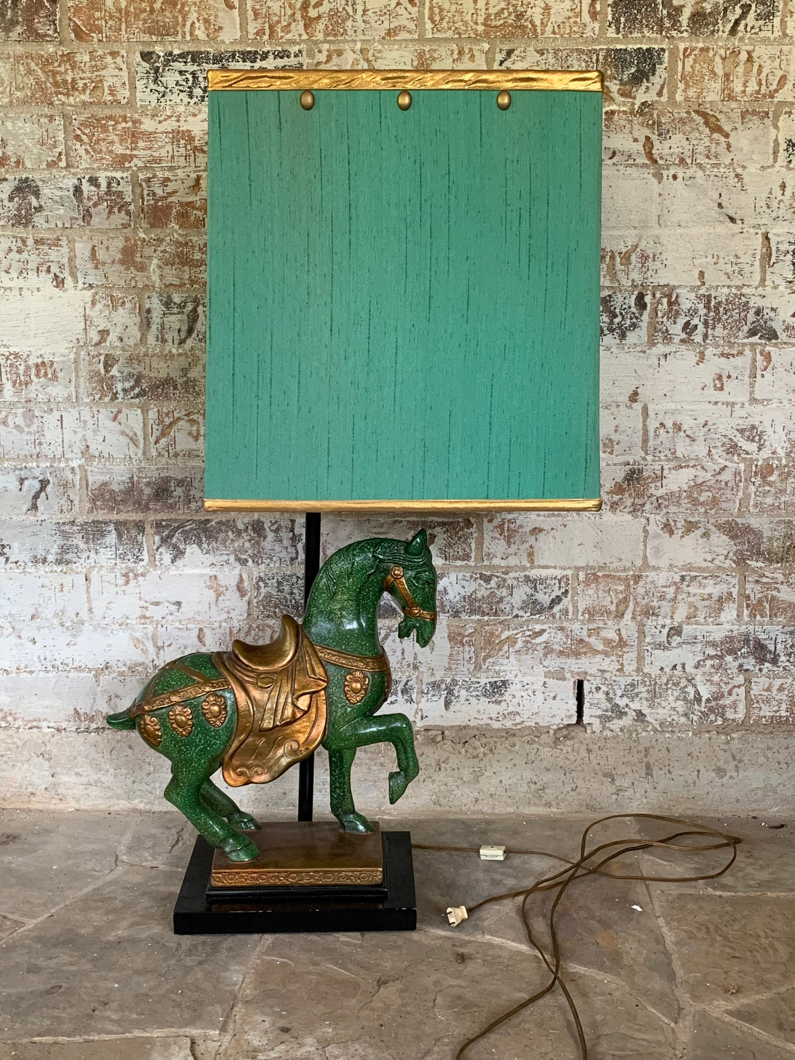 1950's Frederick Cooper Tang Horse Lamp With Shade - 5
