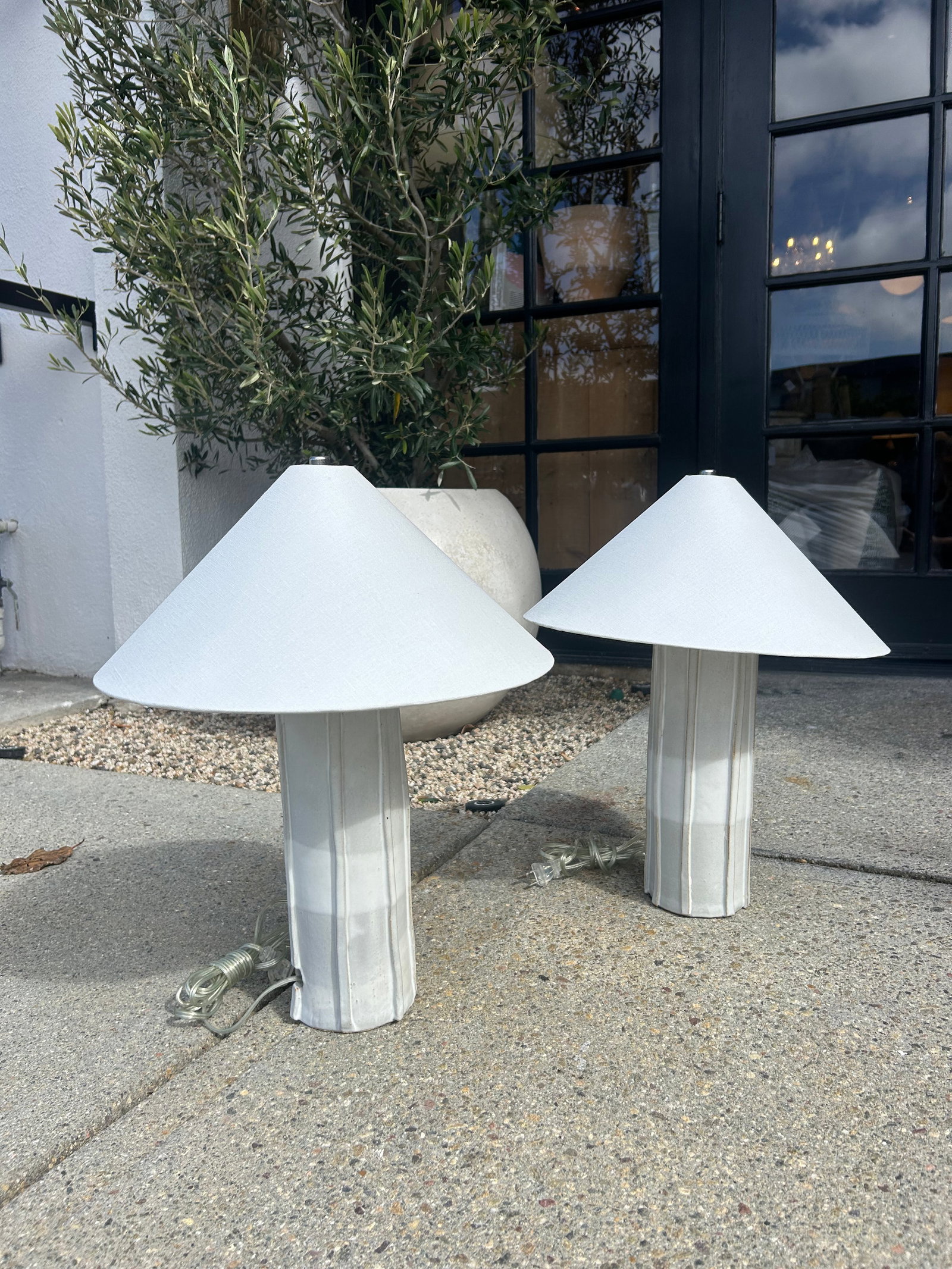 Mid 20th Century Handmade Ceramic Table Lamps by Kaimin Meehan - a Pair - 2