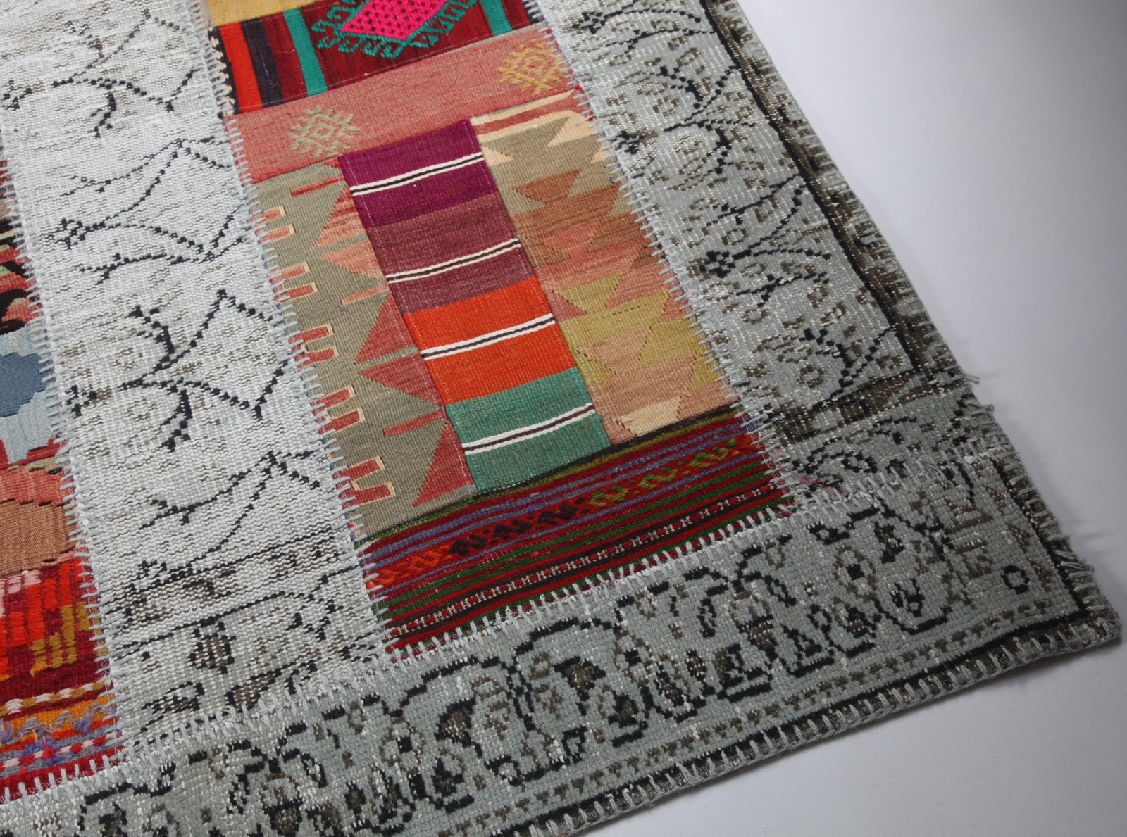 Artisan Vintage Patchwork Rug Crafted From Handwoven Rugs and Kilims - 6' 8'' X 8' 5'' - 5