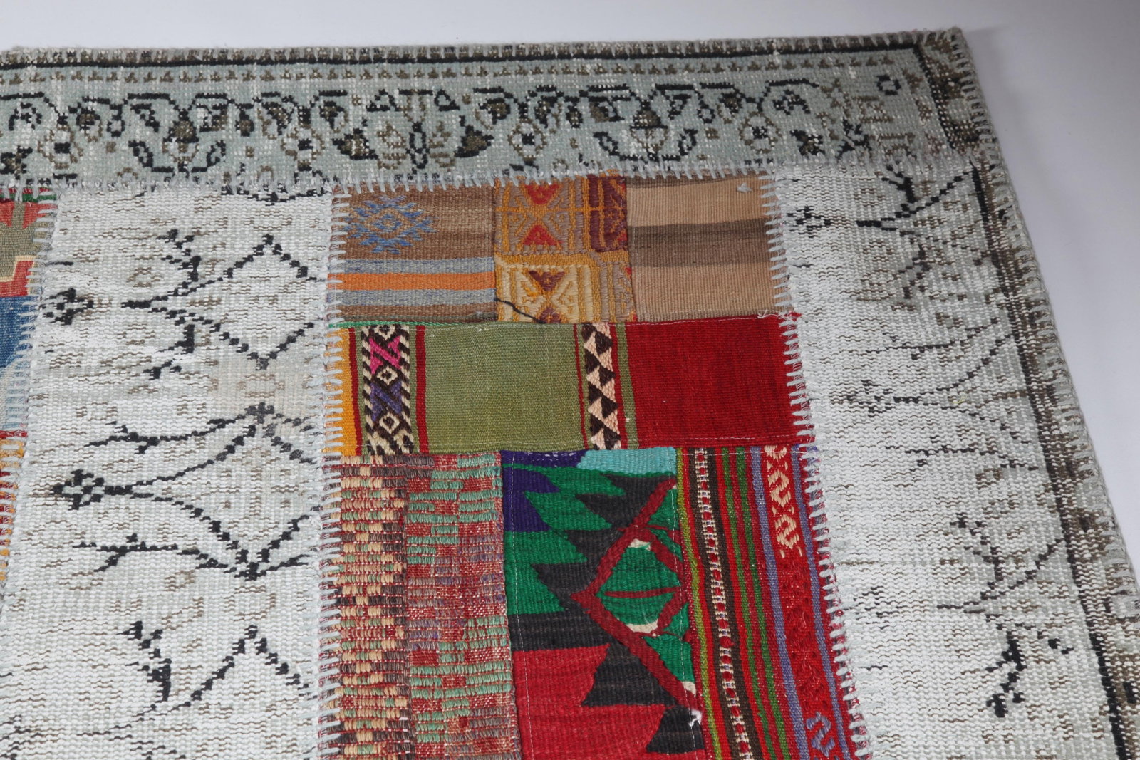 Artisan Vintage Patchwork Rug Crafted From Handwoven Rugs and Kilims - 6' 8'' X 8' 5'' - 6