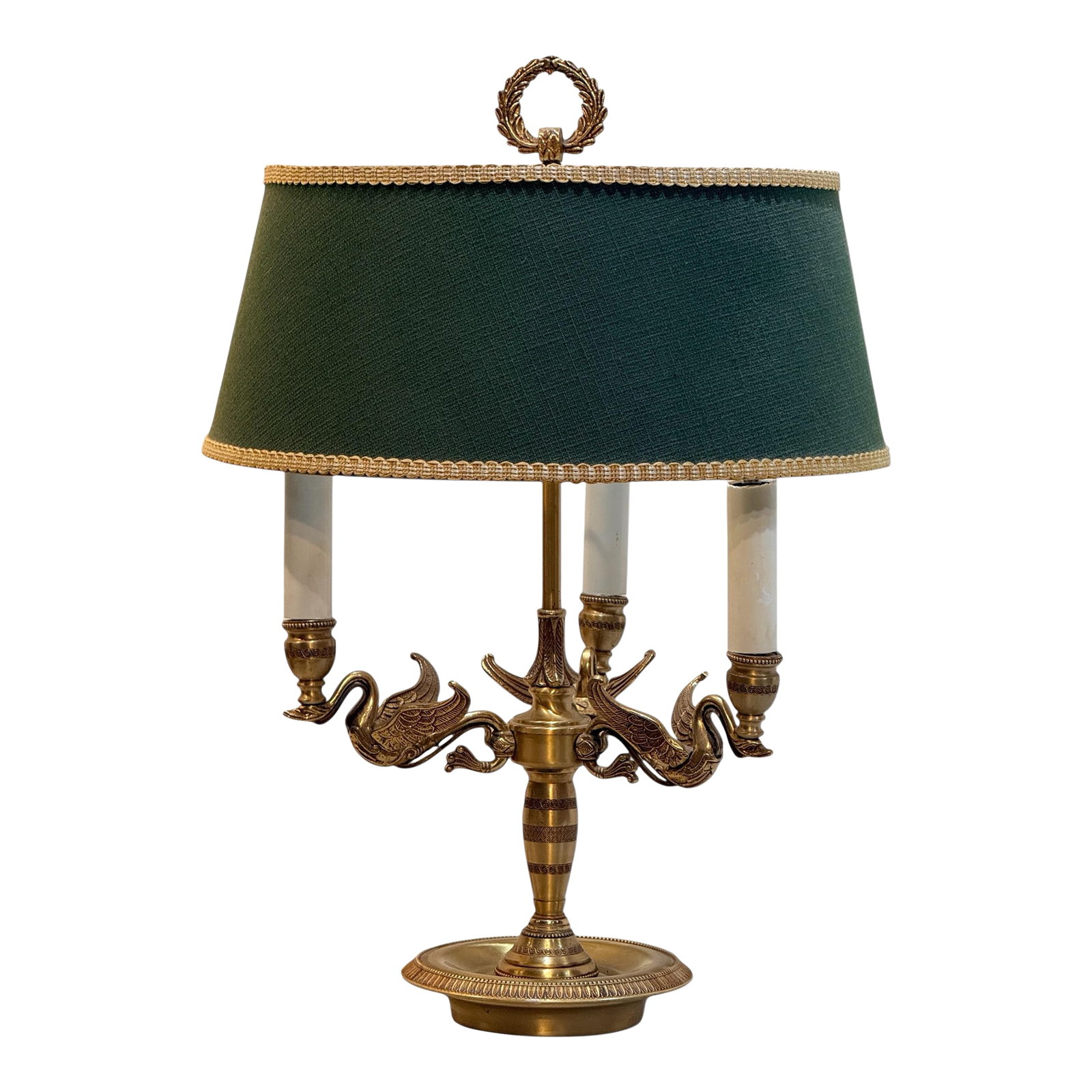 Mid 20th Centuty Swan Form French Empire Style Brass Bouilotte Table Lamp (1 of 12)