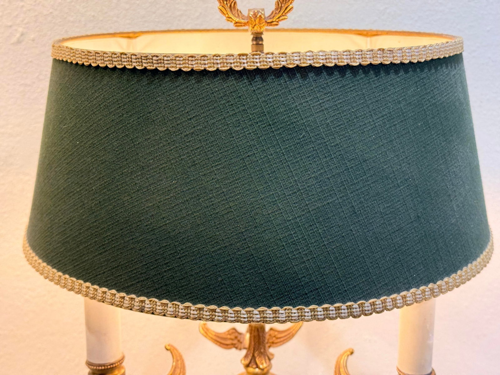 Mid 20th Centuty Swan Form French Empire Style Brass Bouilotte Table Lamp - 3